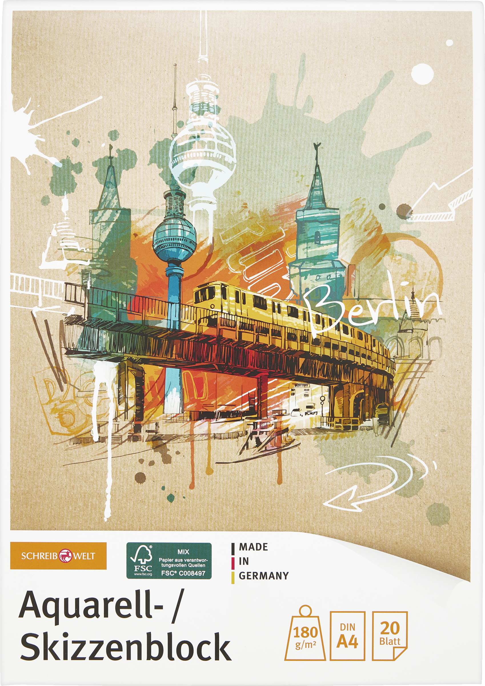 SCHREIBWELT Aquarell- & Skizzenblock