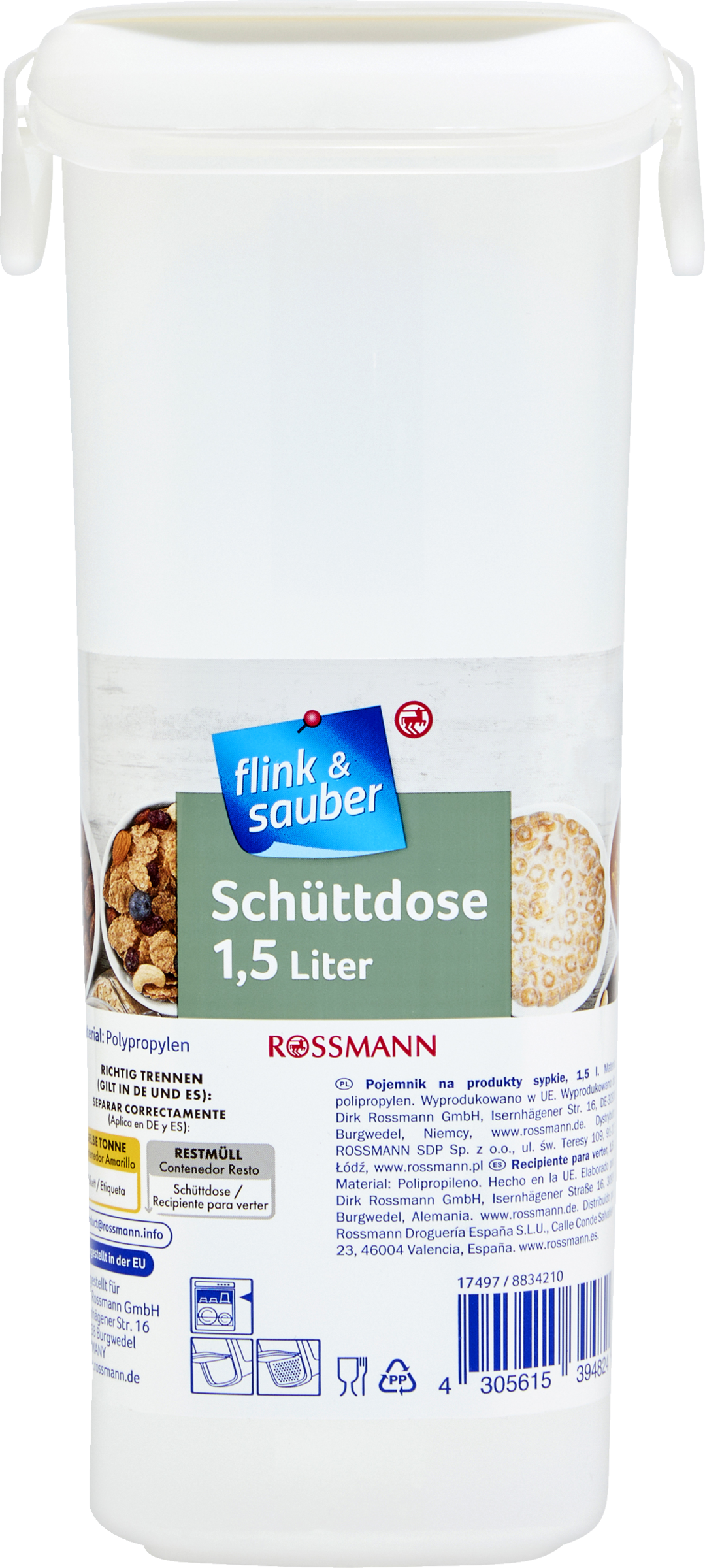 flink & sauber Schüttdose groß