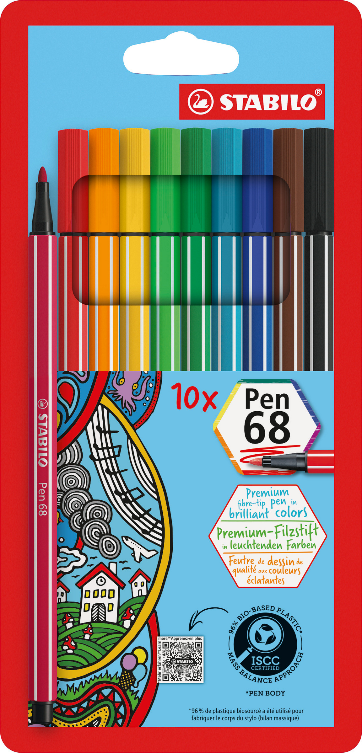 STABILO 10er Set Pen 68 Filzstifte