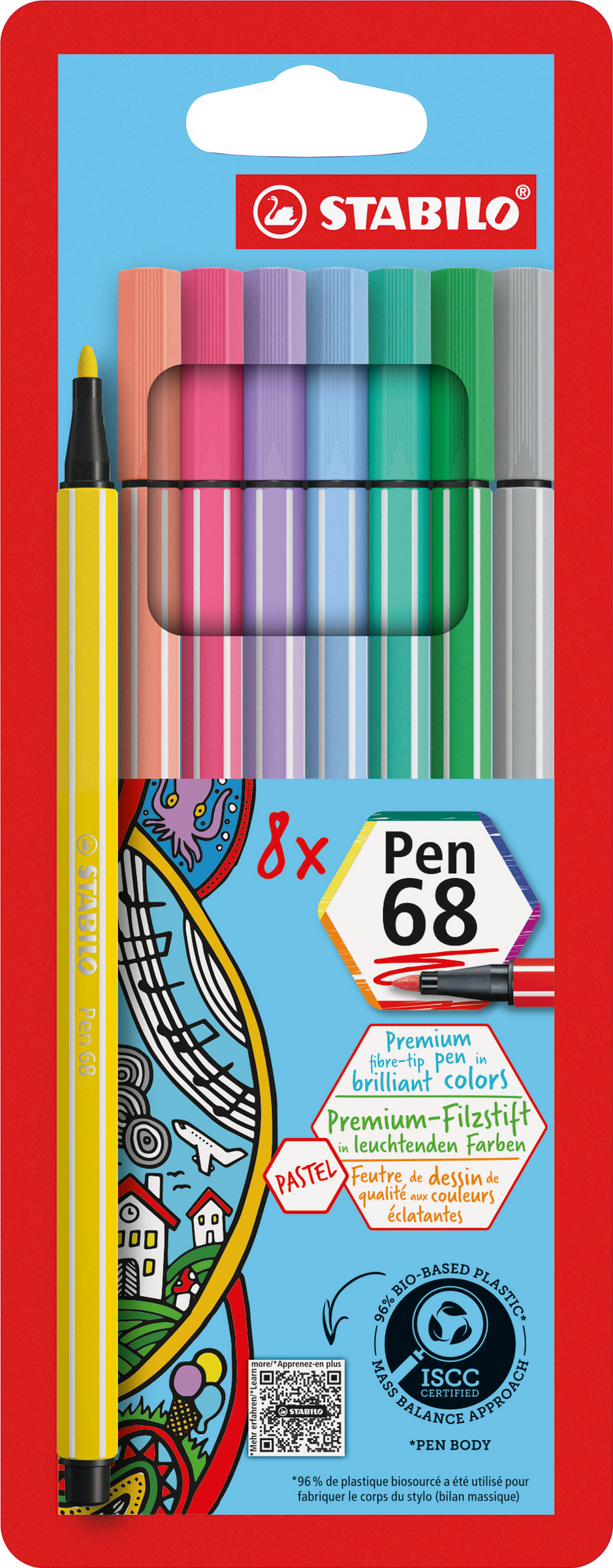 STABILO Premium-Filzstift Pen 68 Pastel
