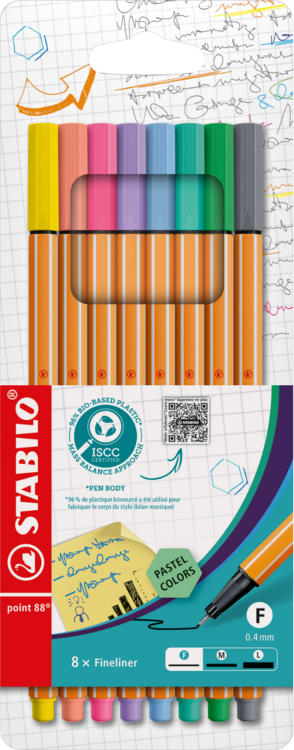 STABILO 8er Set Fineliner point 88 pastell