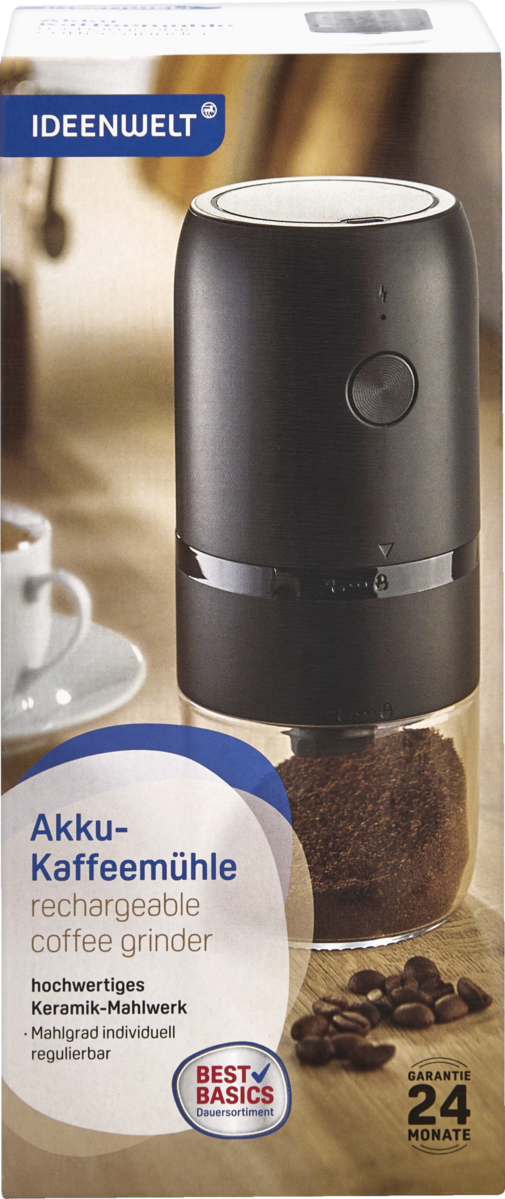 IDEENWELT Best Basics Akku-Kaffeemühle