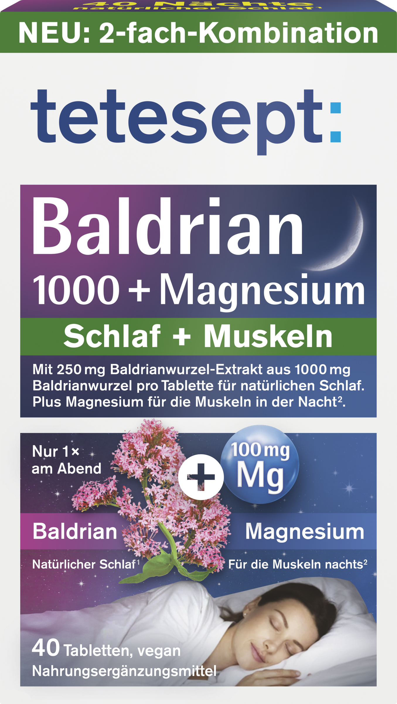 tetesept Baldrian 1000+Magnesium Tabletten