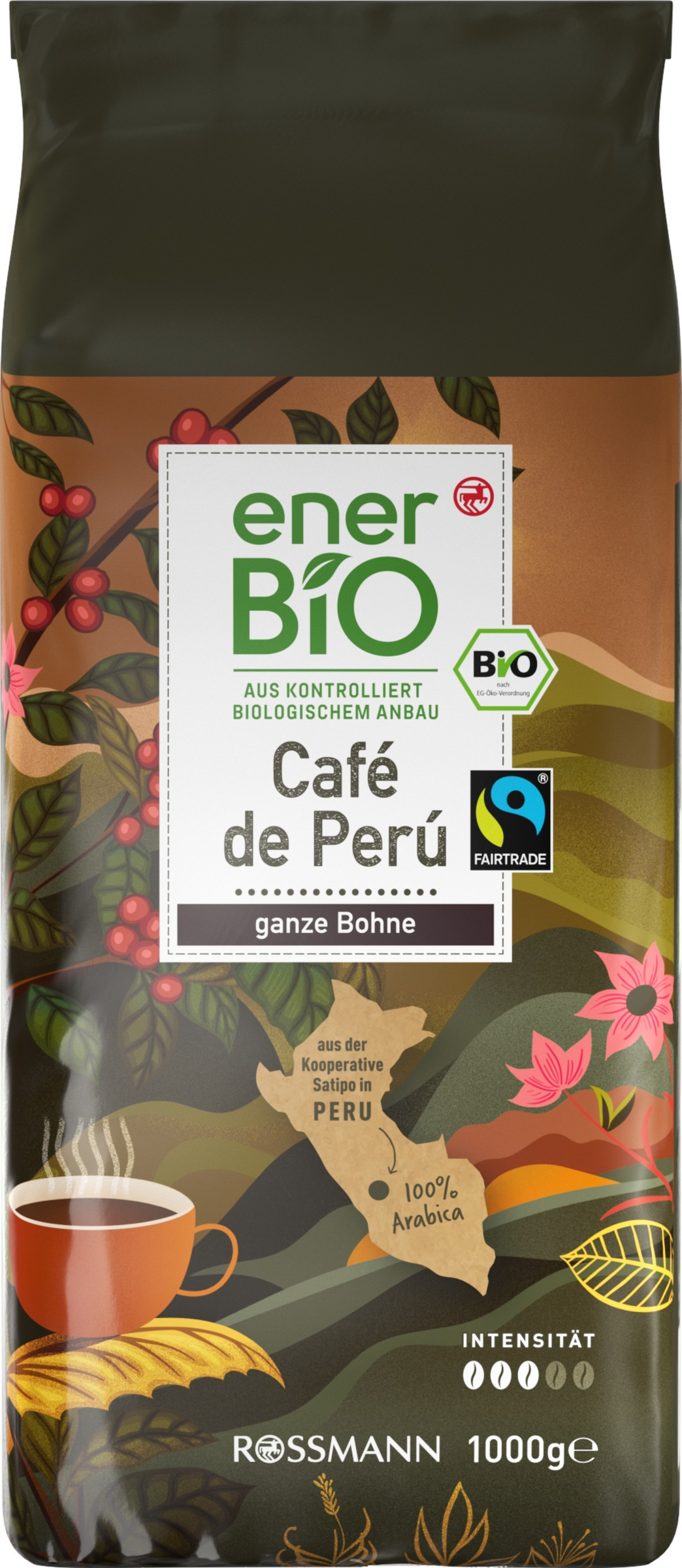 enerBiO Café de Perú ganze Bohne