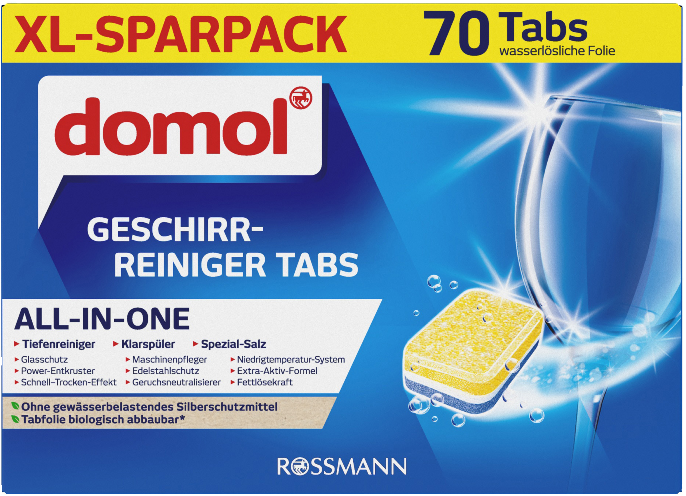domol Geschirr-Reiniger Tabs All-in-one XL-Sparpack
