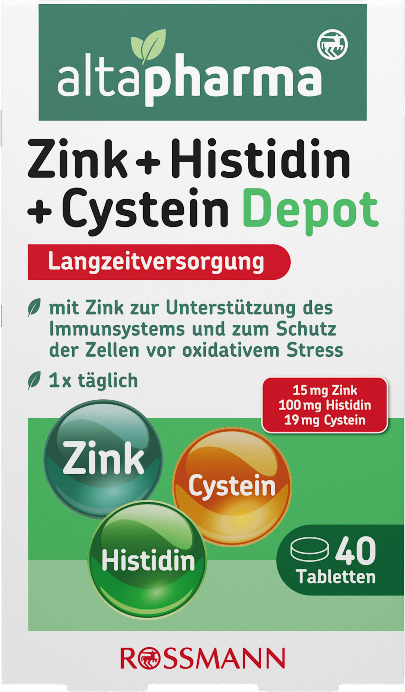 altapharma Zink + Histidin + Cystein Depot Tabletten