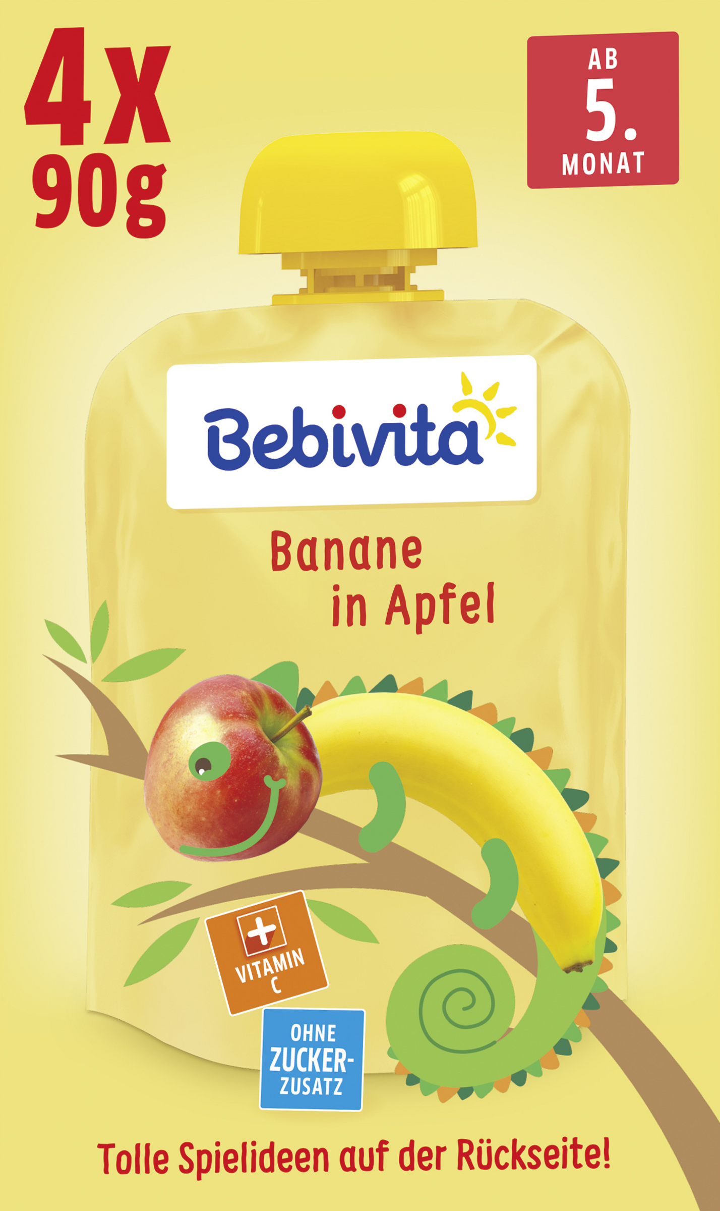 Quetschbeutel Banane in Apfel
