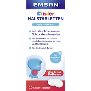 أقراص للأطفال للحلق بدون سكر بنكهة الفراولة