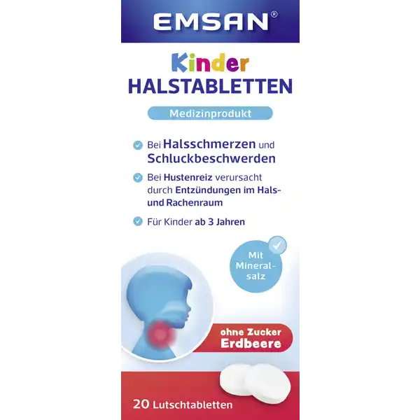 أقراص للأطفال للحلق بدون سكر بنكهة الفراولة