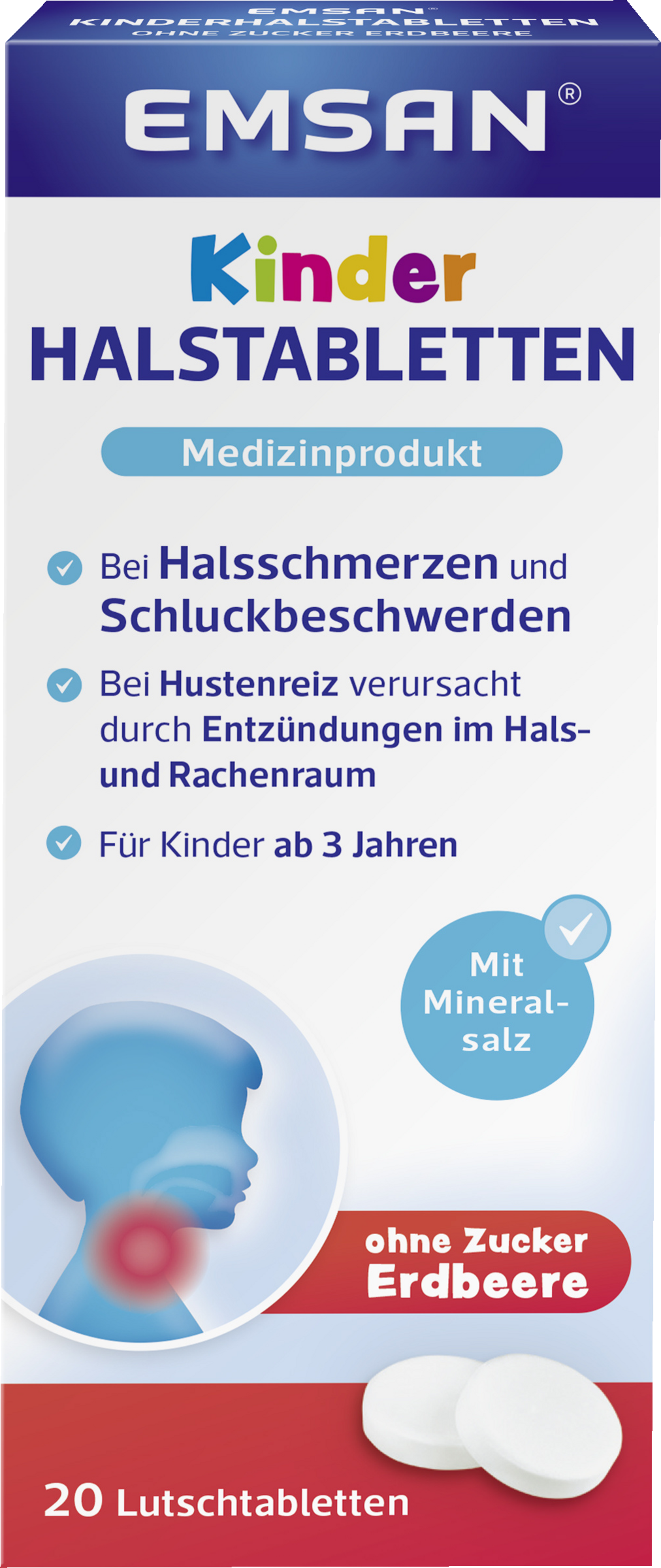 أقراص للأطفال للحلق بدون سكر بنكهة الفراولة 3