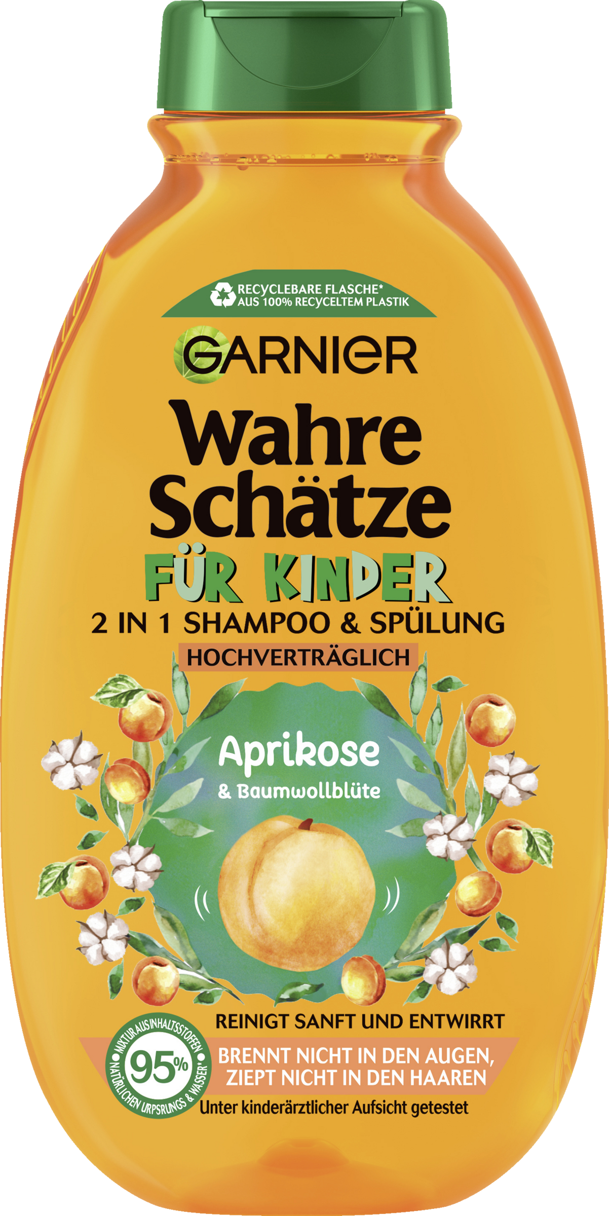 Garnier Wahre Schätze Mildes 2in1 Kindershampoo Aprikose & Baumwollblüte