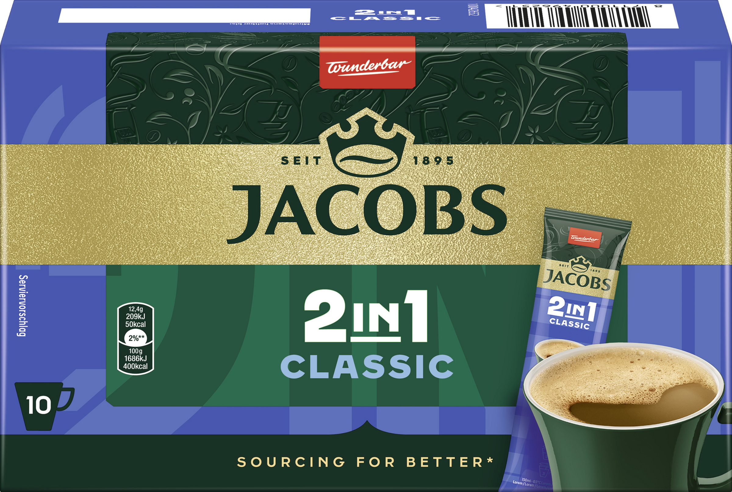 2in1 Kaffee-Sticks Classic (10 Sticks)