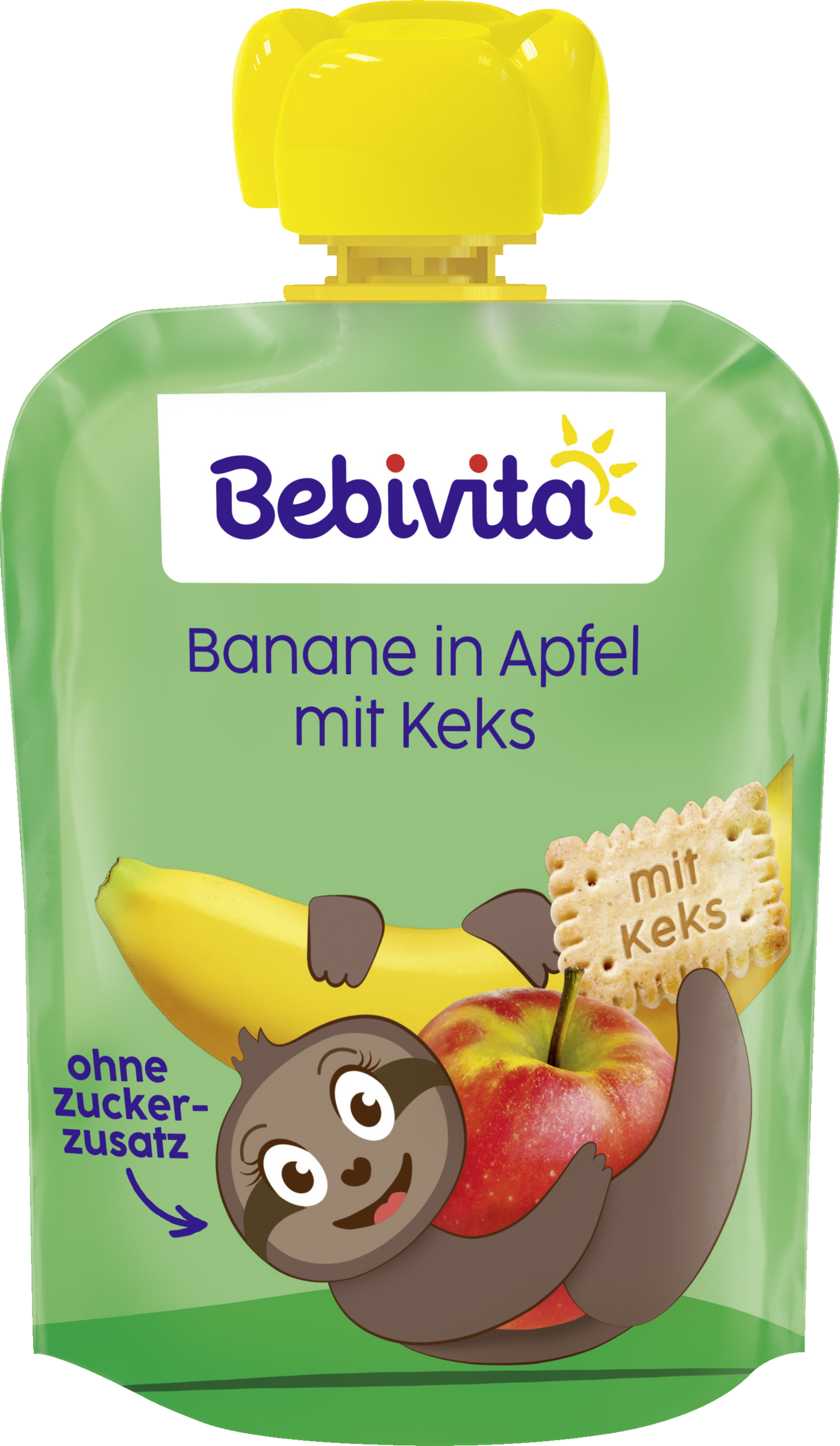 Bebivita Quetschbeutel Banane in Apfel mit Keks (4x90g)