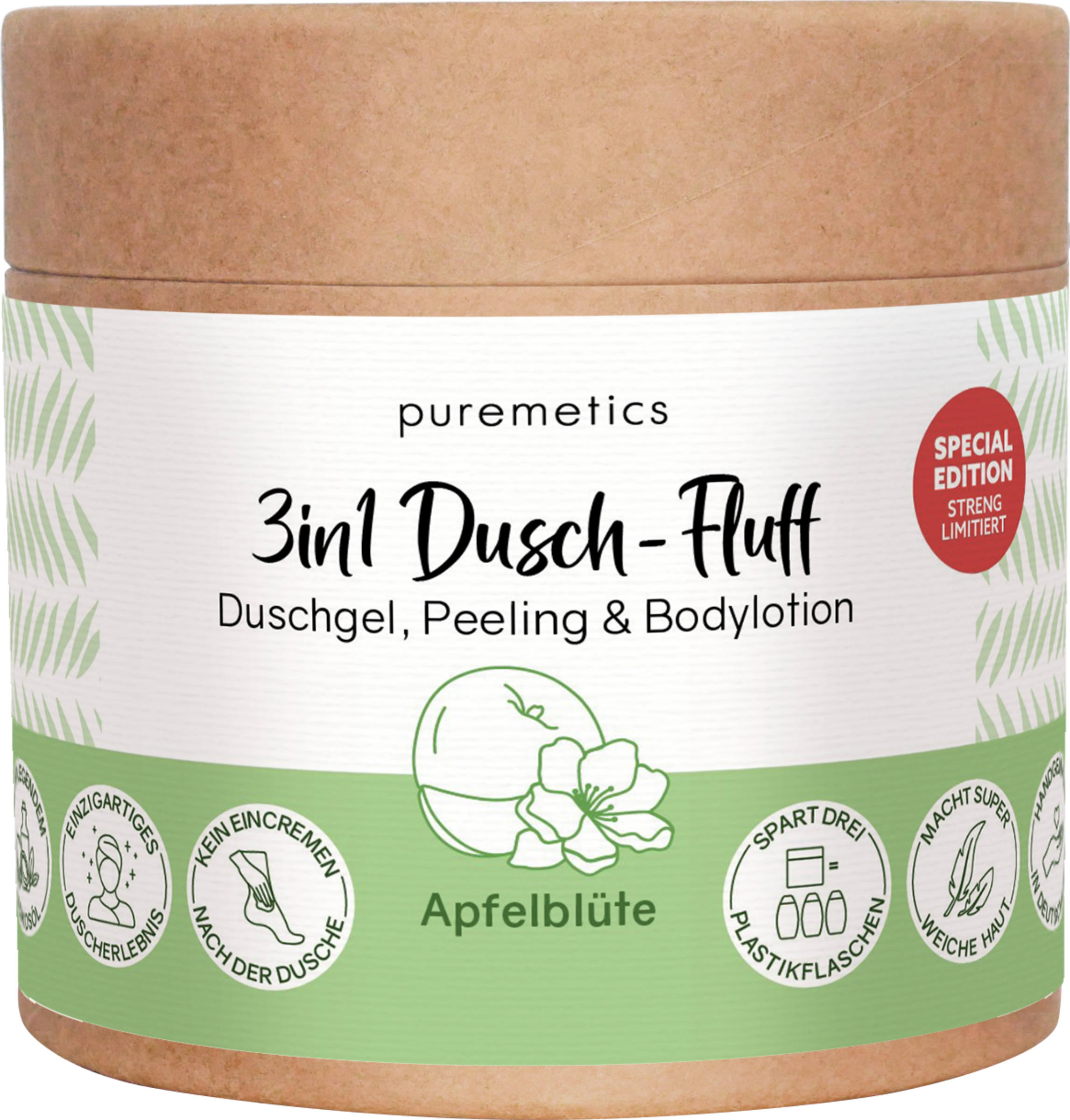 puremetics 3in1 Dusch-Fluff Apfelblüte