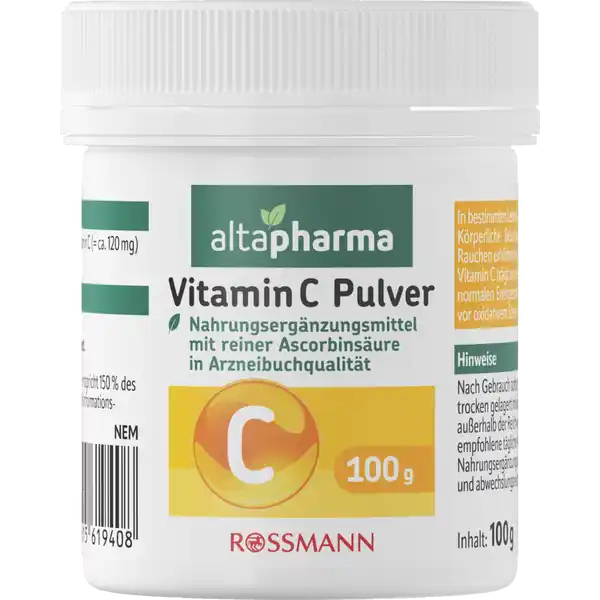 مسحوق فيتامين C، حمض الأسكوربيك النقي، درجة دستور الأدوية، 100 جرام