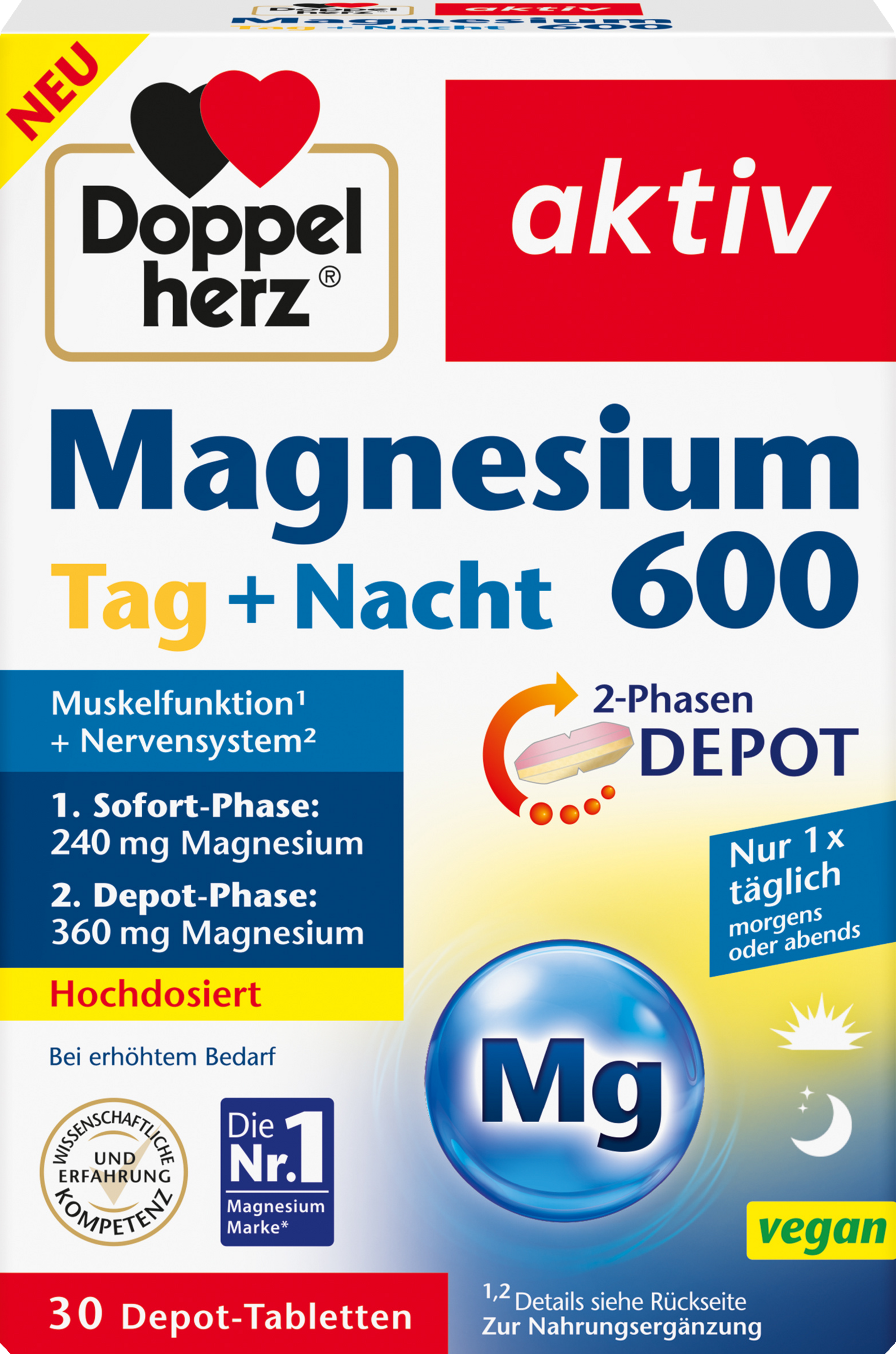 Doppelherz Magnesium 600 Tag+Nacht
