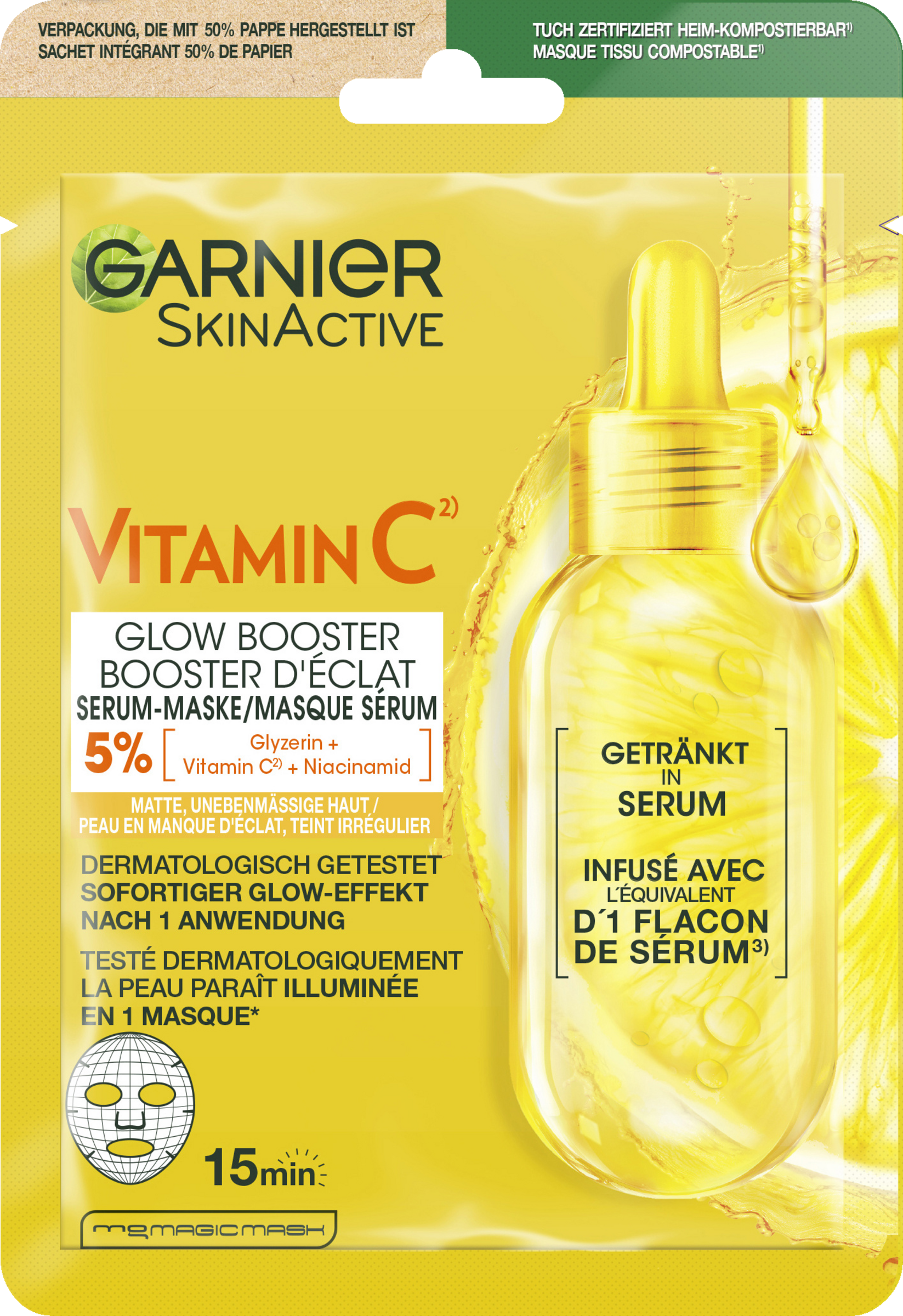 Garnier SkinActive Tuchmaske Vitamin C Glow Booster