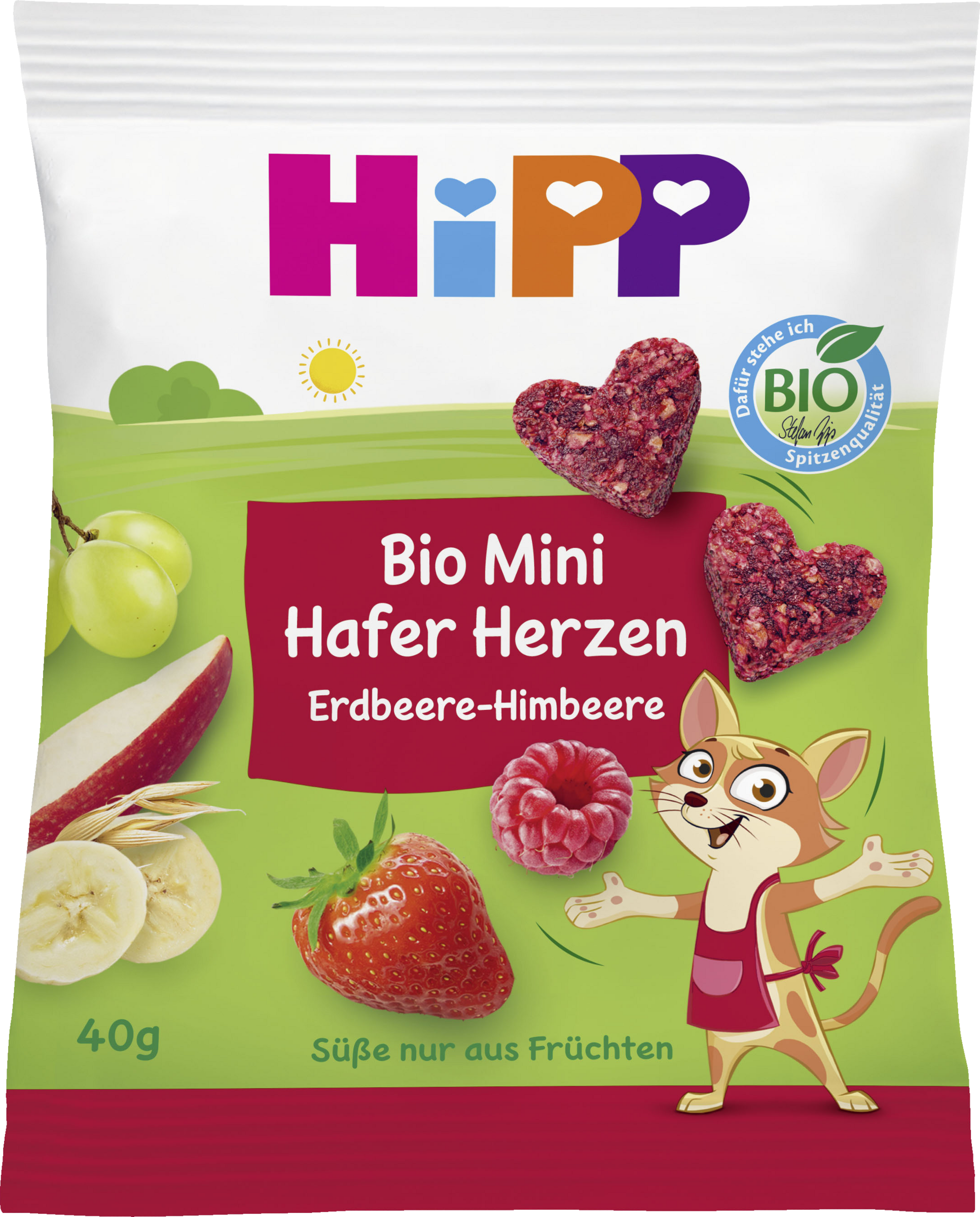 HiPP Bio Mini Hafer Herzen Erdbeere-Himbeere