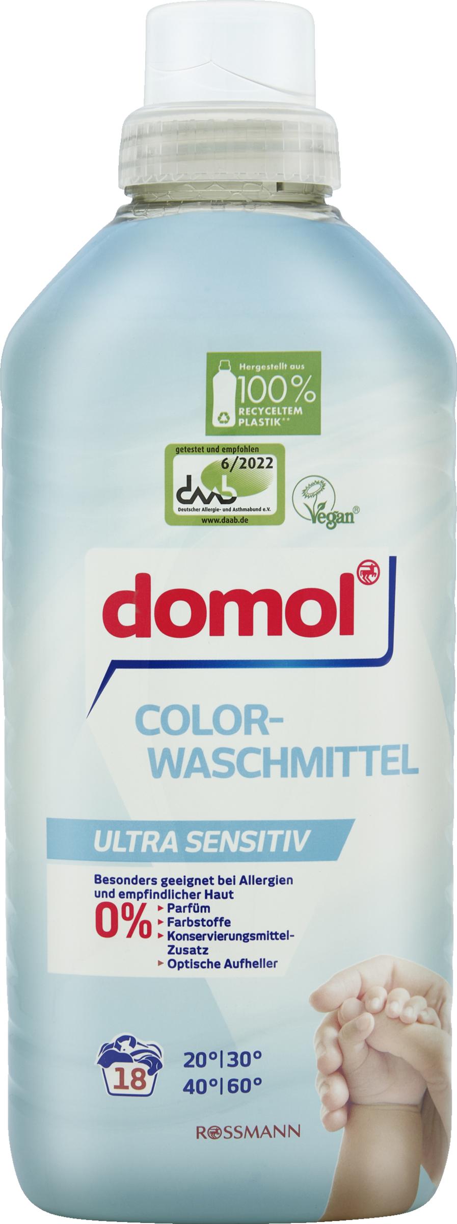 domol sensitiv Ultra Sensitiv-Colorwaschmittel Flüssig 18 WL