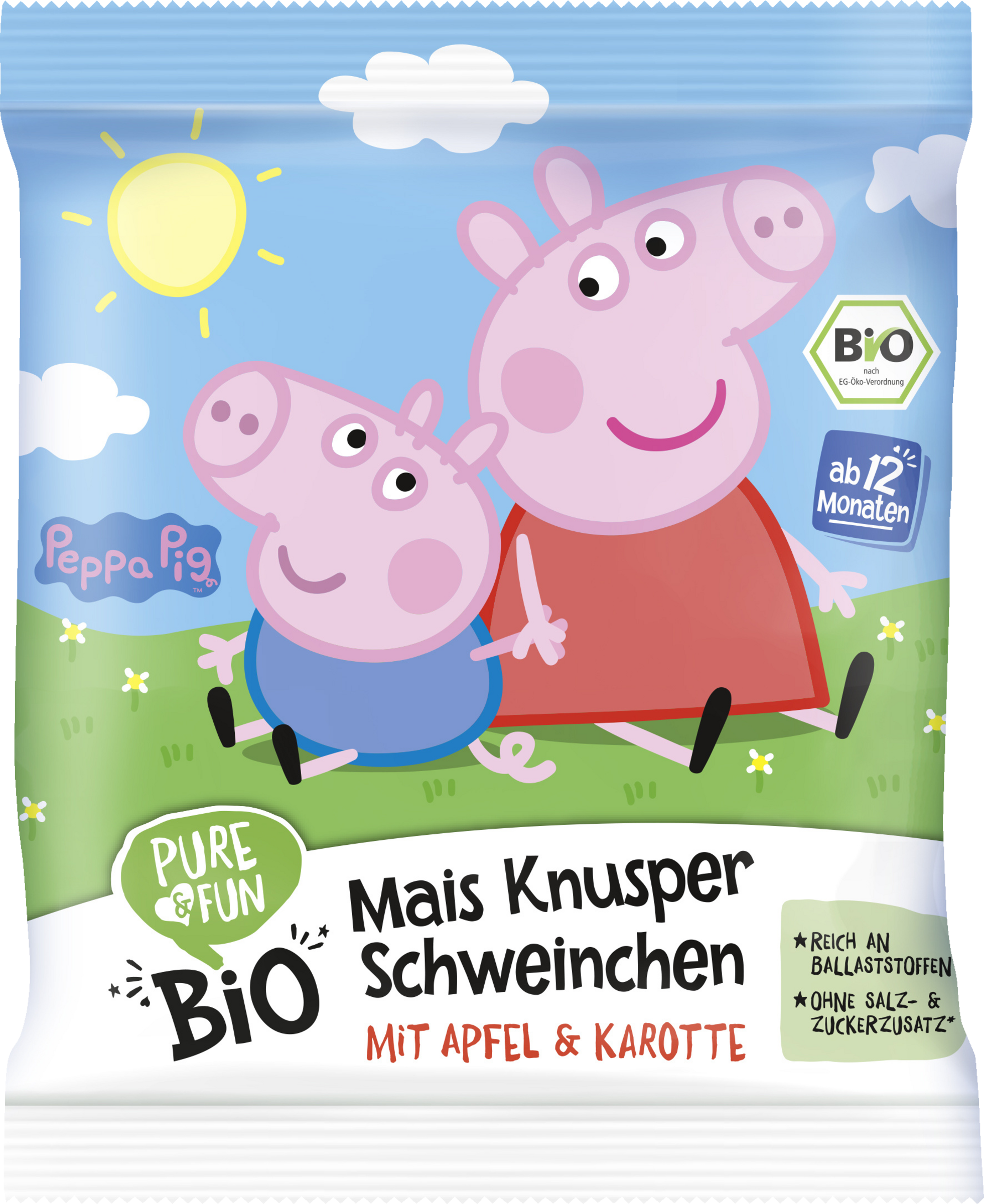 Pure&Fun Peppa Pig Bio Mais Knusper Schweinchen