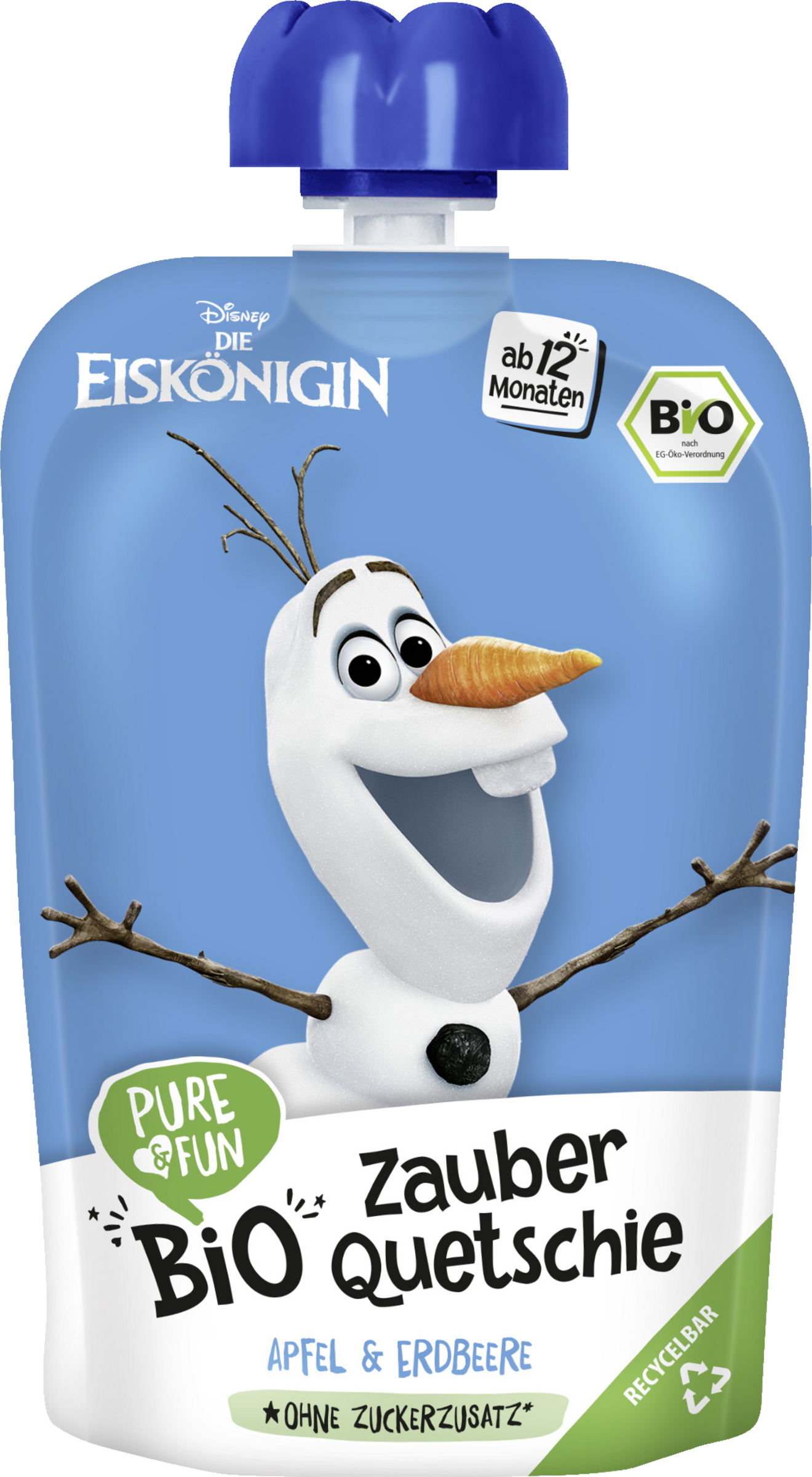 Pure&Fun Bio Zauber Quetschie Olaf Apfel & Erdbeere