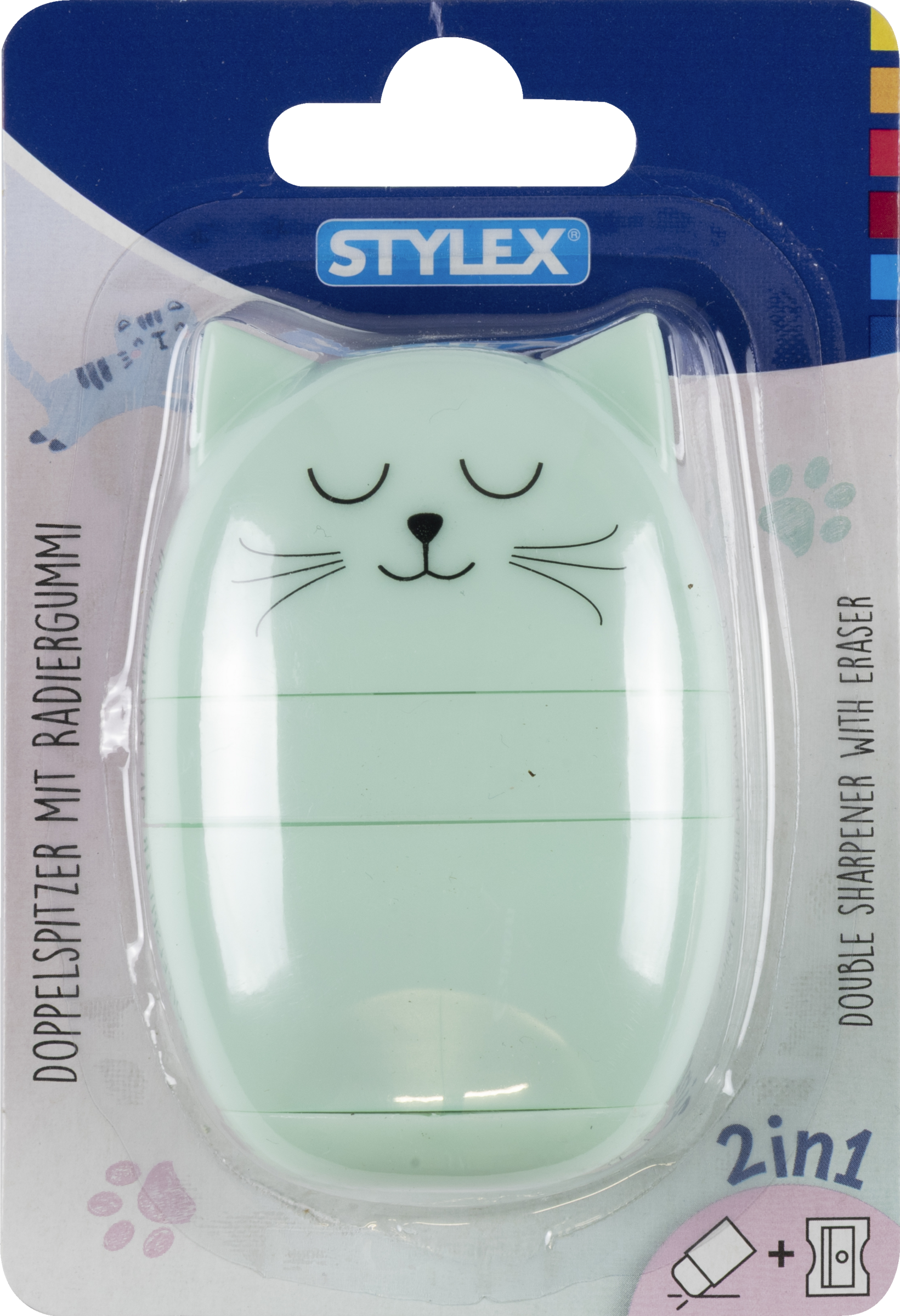 Stylex Doppelspitzer mit Radiergummi Katze