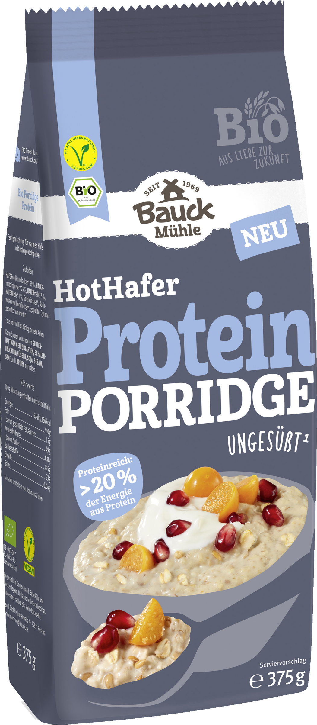 Bauck Mühle Bio Hot Hafer Protein Porridge
