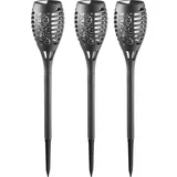 Solar-Gartenfackeln 3er-Set schwarz