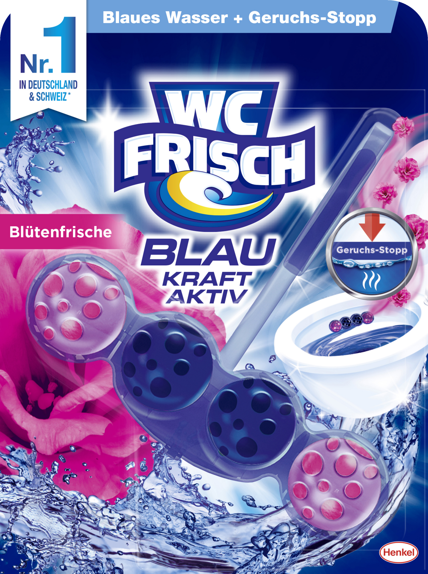Blau Kraft-Aktiv Duftspüler Blütenfrische