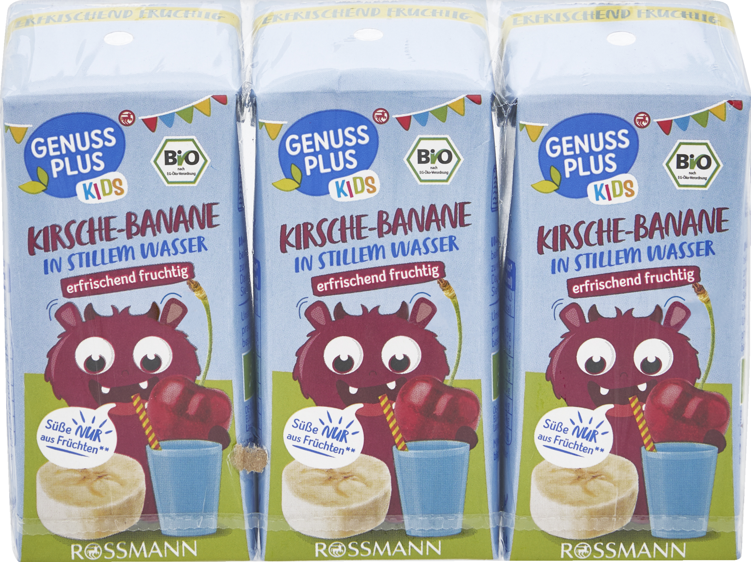 GENUSS PLUS KIDS Bio Kirsche-Banane in stillem Wasser