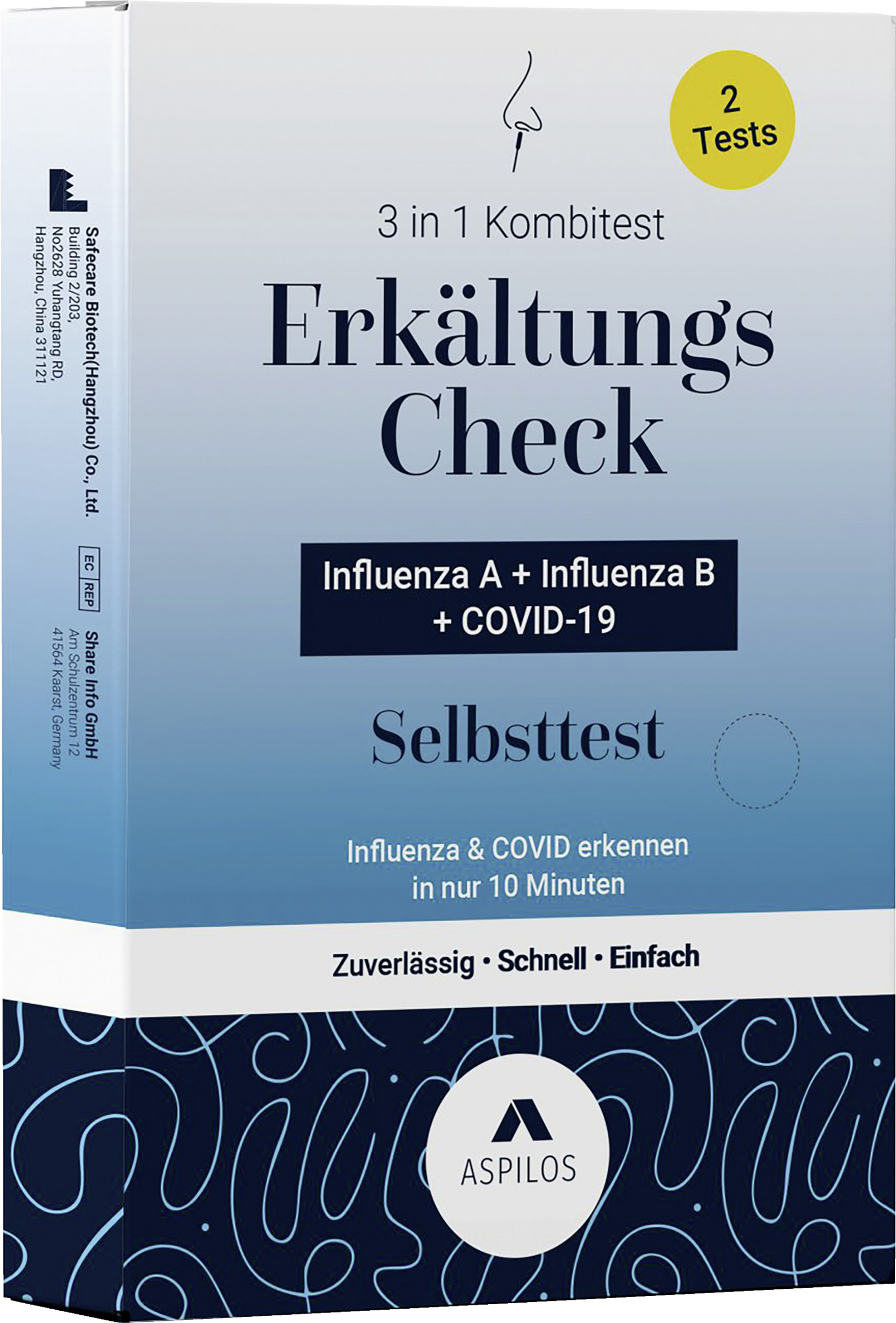 Aspilos Selbsttest Erkältungs-Check Influenza AB + Covid-19