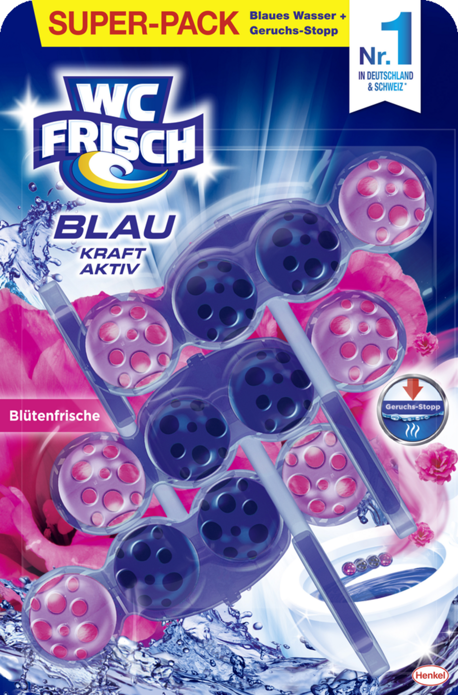 Blau Kraft-Aktiv Duftspüler Blütenfrische Super-Pack