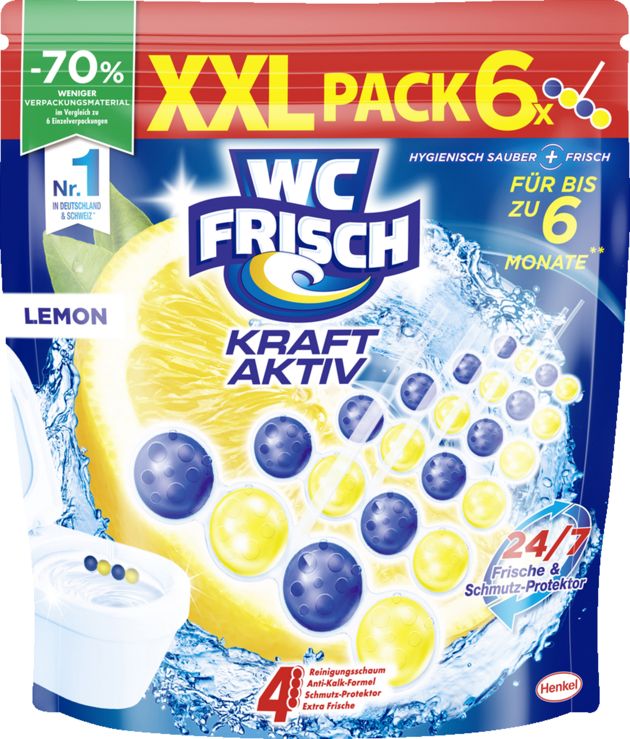 WC FRISCH Kraft Aktiv Duftspüler Lemon XXL Pack