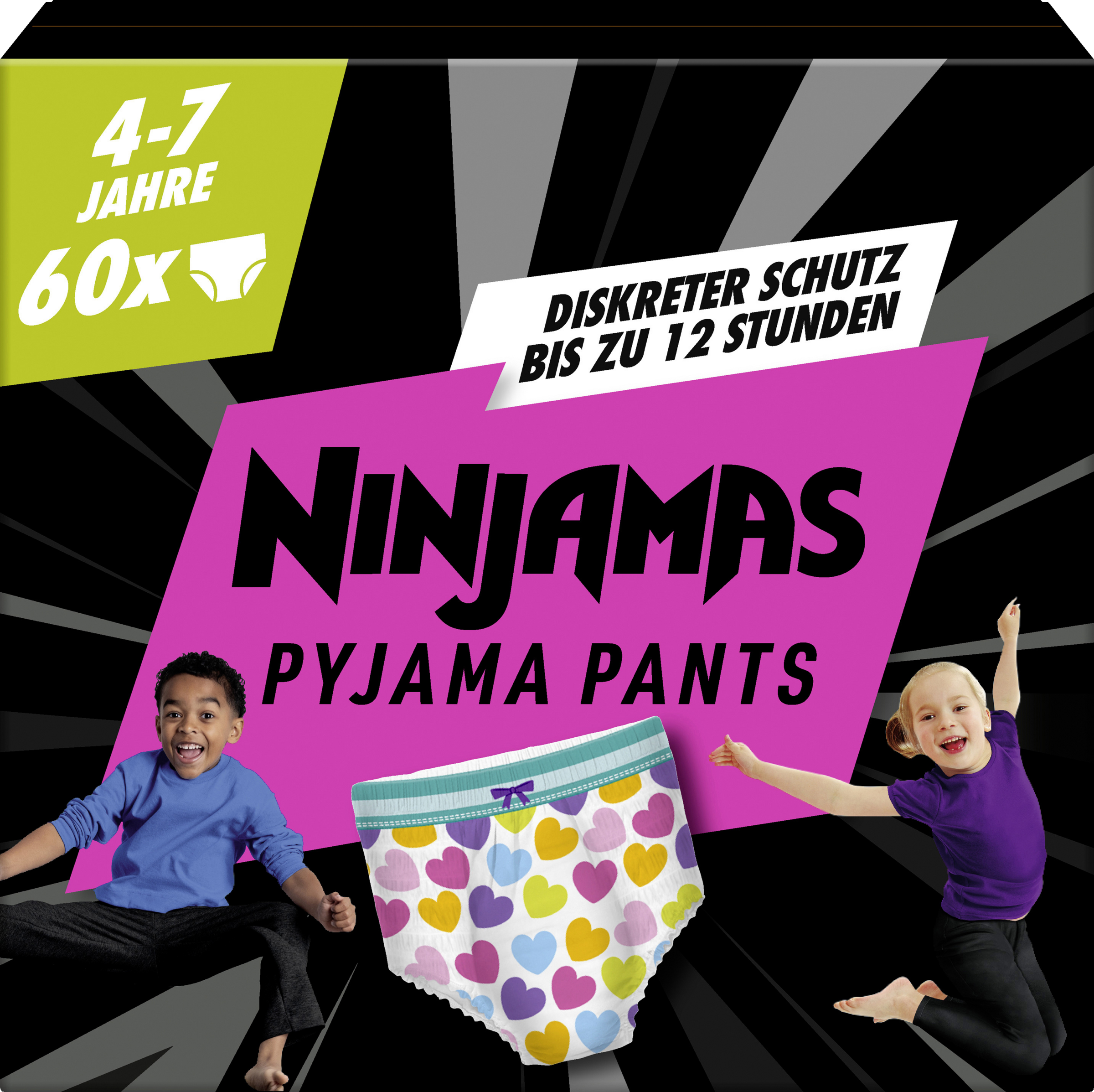 Ninjamas Pyjama Pants für Mädchen 4-7 Jahre, Monatsbox