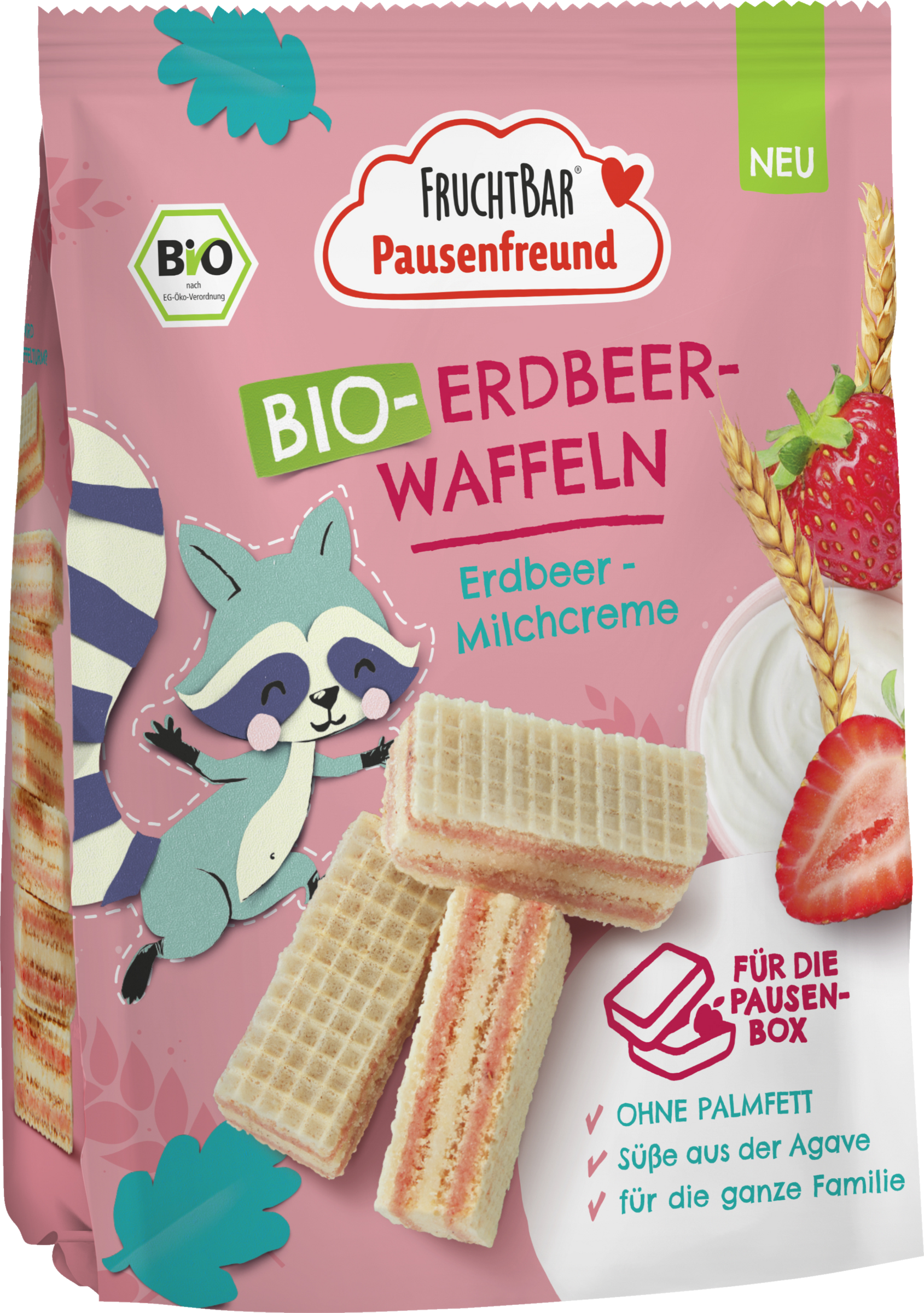 FruchtBar Bio Pausenfreund Erdbeer-Waffeln