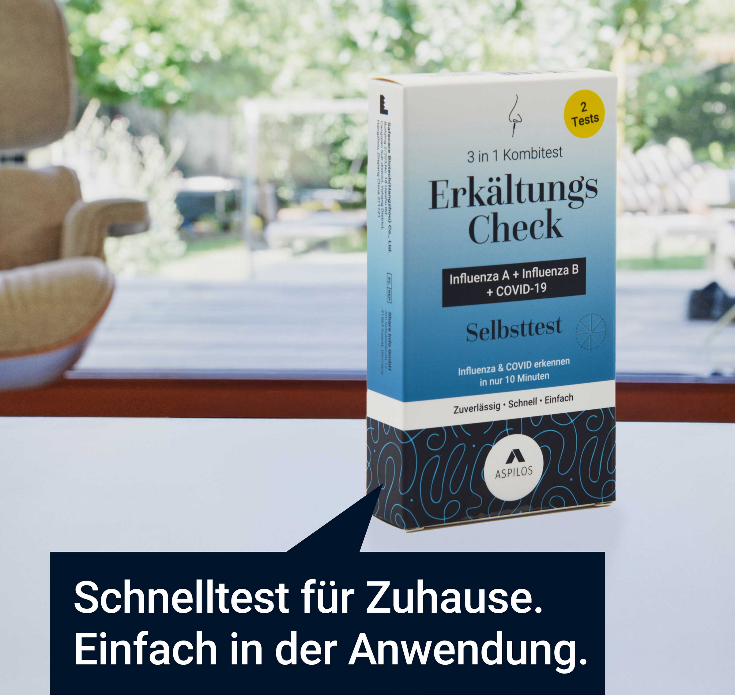 اختبار ذاتي لفحص نزلات البرد الأنفلونزا A/B + كوفيد-19 4