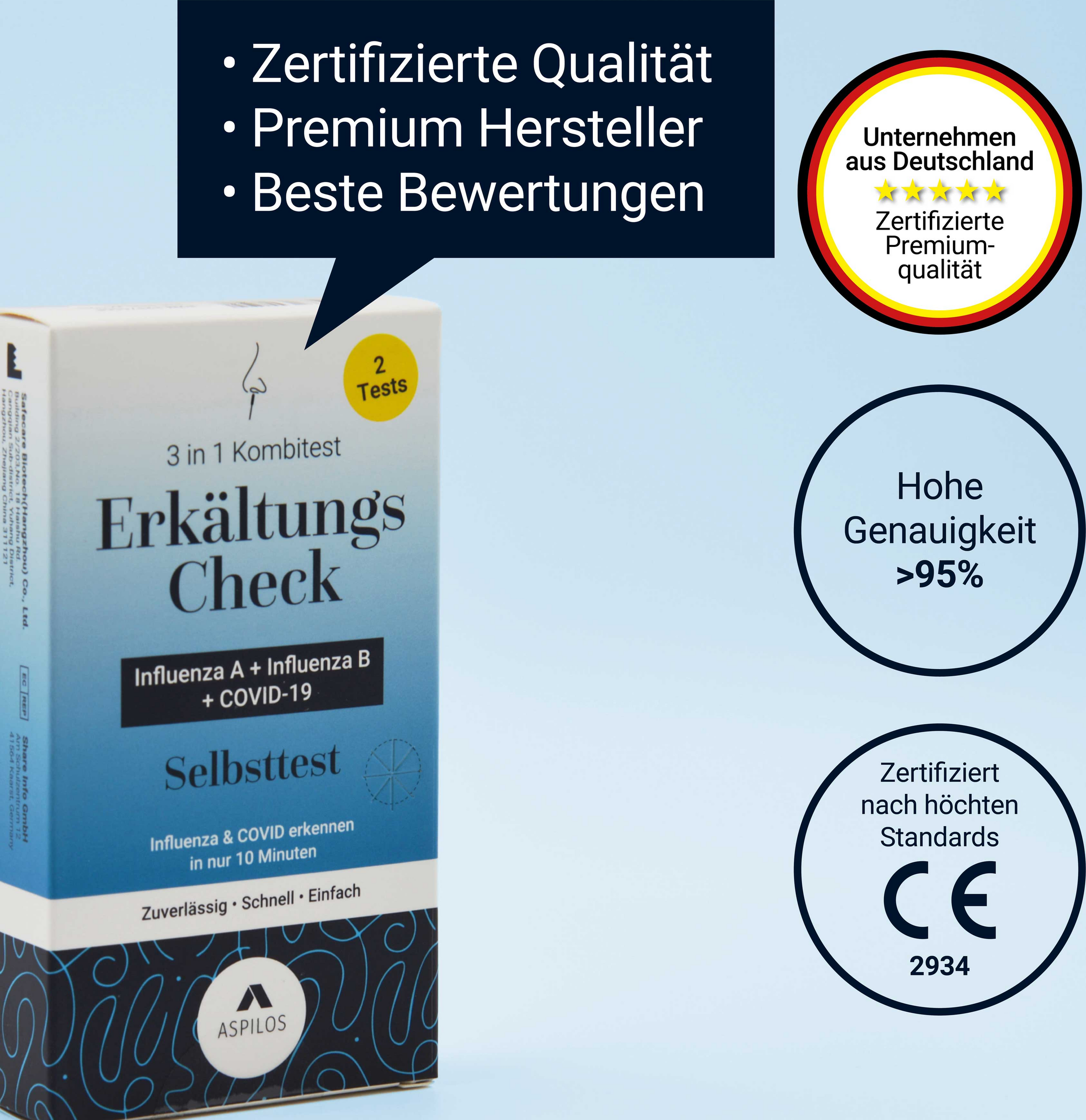 اختبار ذاتي لفحص نزلات البرد الأنفلونزا A/B + كوفيد-19 5