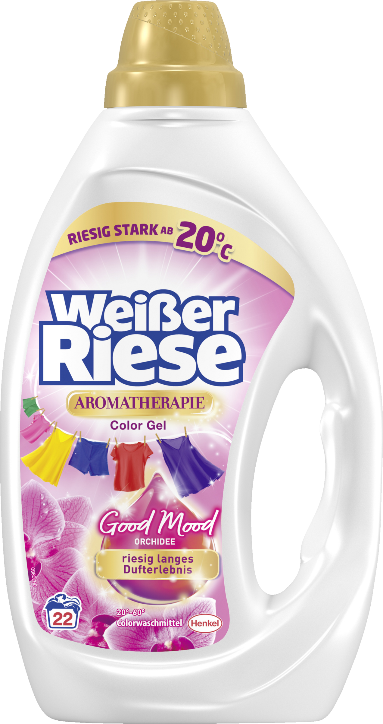 Weißer Riese Colorwaschmittel Flüssig Aromatherapie Orchidee 22 WL