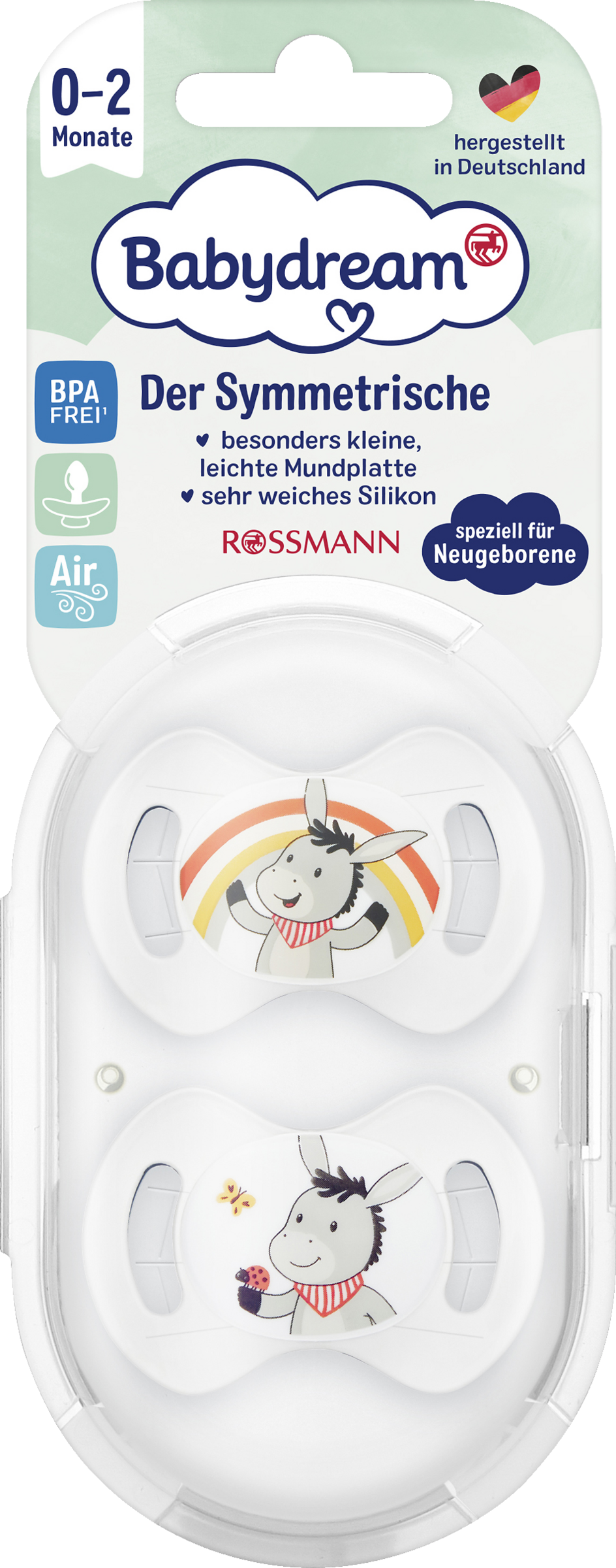 Babydream Beruhigungssauger symmetrisch Silikon 0-2 Monate