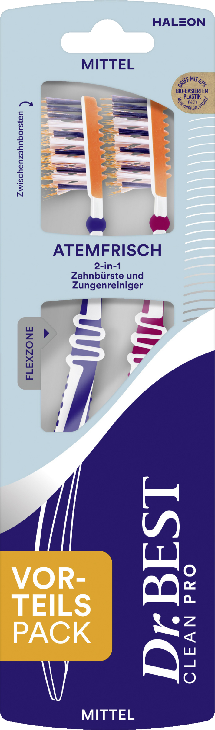 Dr.BEST Atemfrisch Zahnbürste mittel Doppelpack