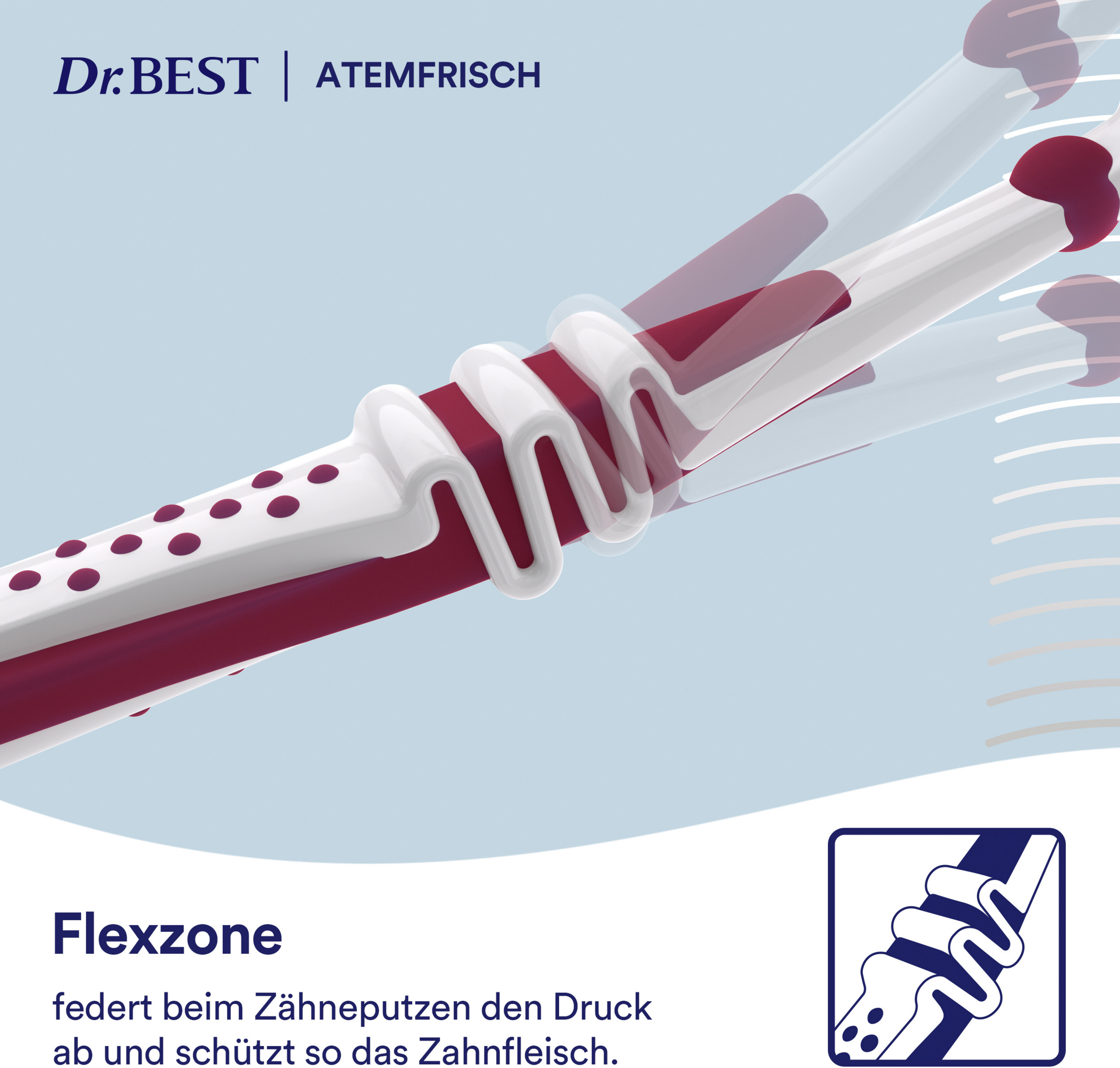 فرشاة أسنان لانتظام التنفس متوسطة مزدوجة العبوة 8