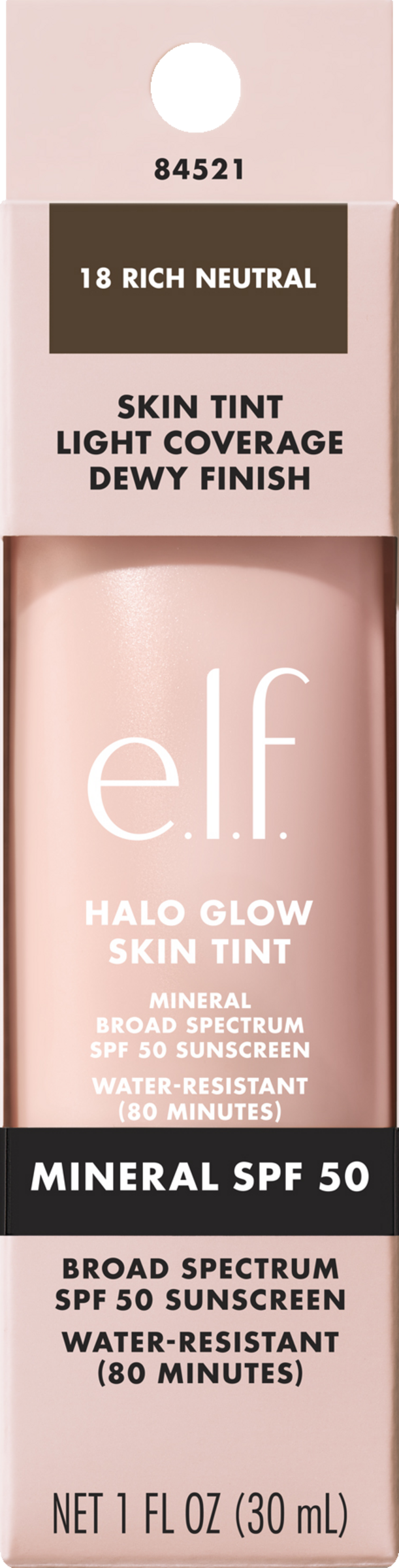 e.l.f. Cosmetics Halo Glow Skin Tint 18 Rich Neutral LSF50