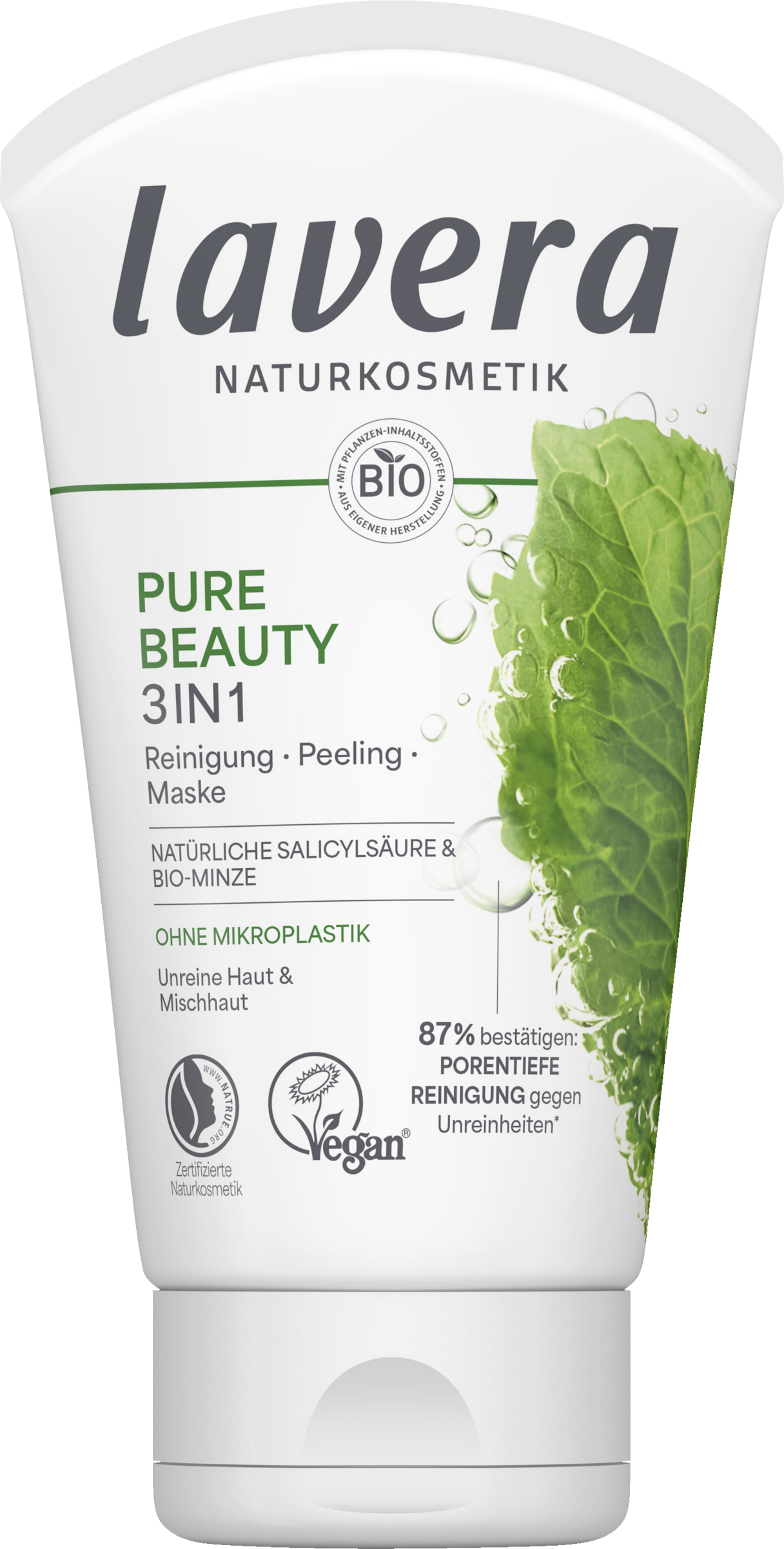 lavera Pure Beauty 3in1 Reinigung Peeling Maske