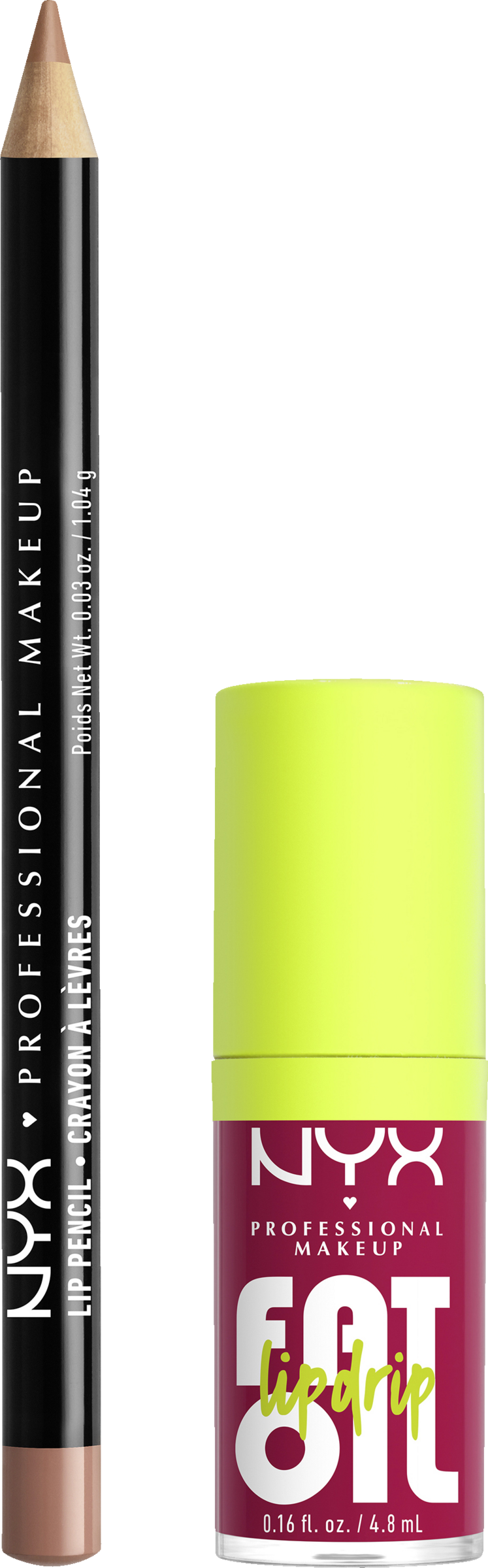 NYX Professional MakeUp Lip Kit 2 Slim Lip Pencil + Lipgloss Fat Oil Lip Drip