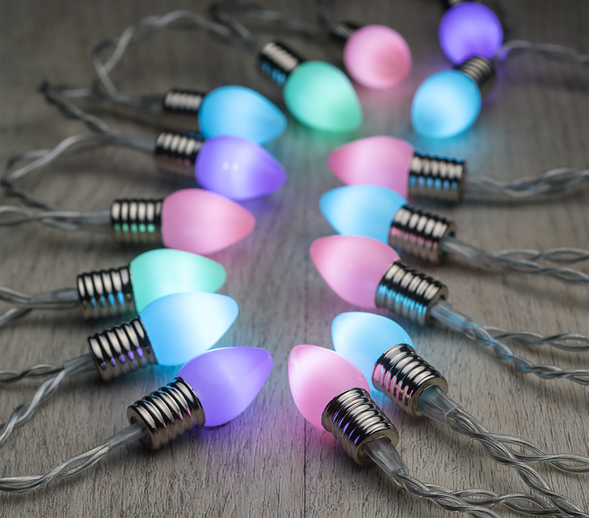 IDEENWELT LED-Lichterkette – Pastell-Birnen