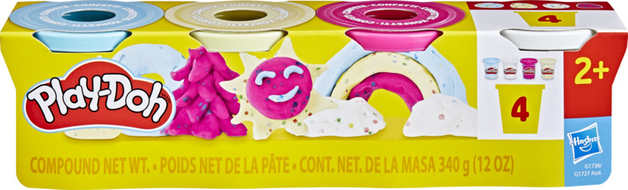 Play-Doh 4er-Pack Konfettiknete