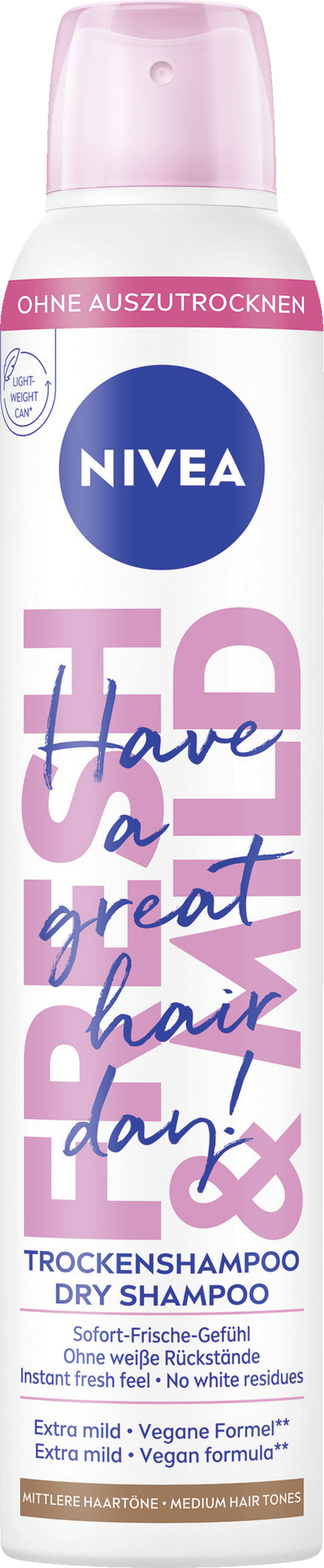 NIVEA Fresh & Mild Trockenshampoo mittlere Haartöne
