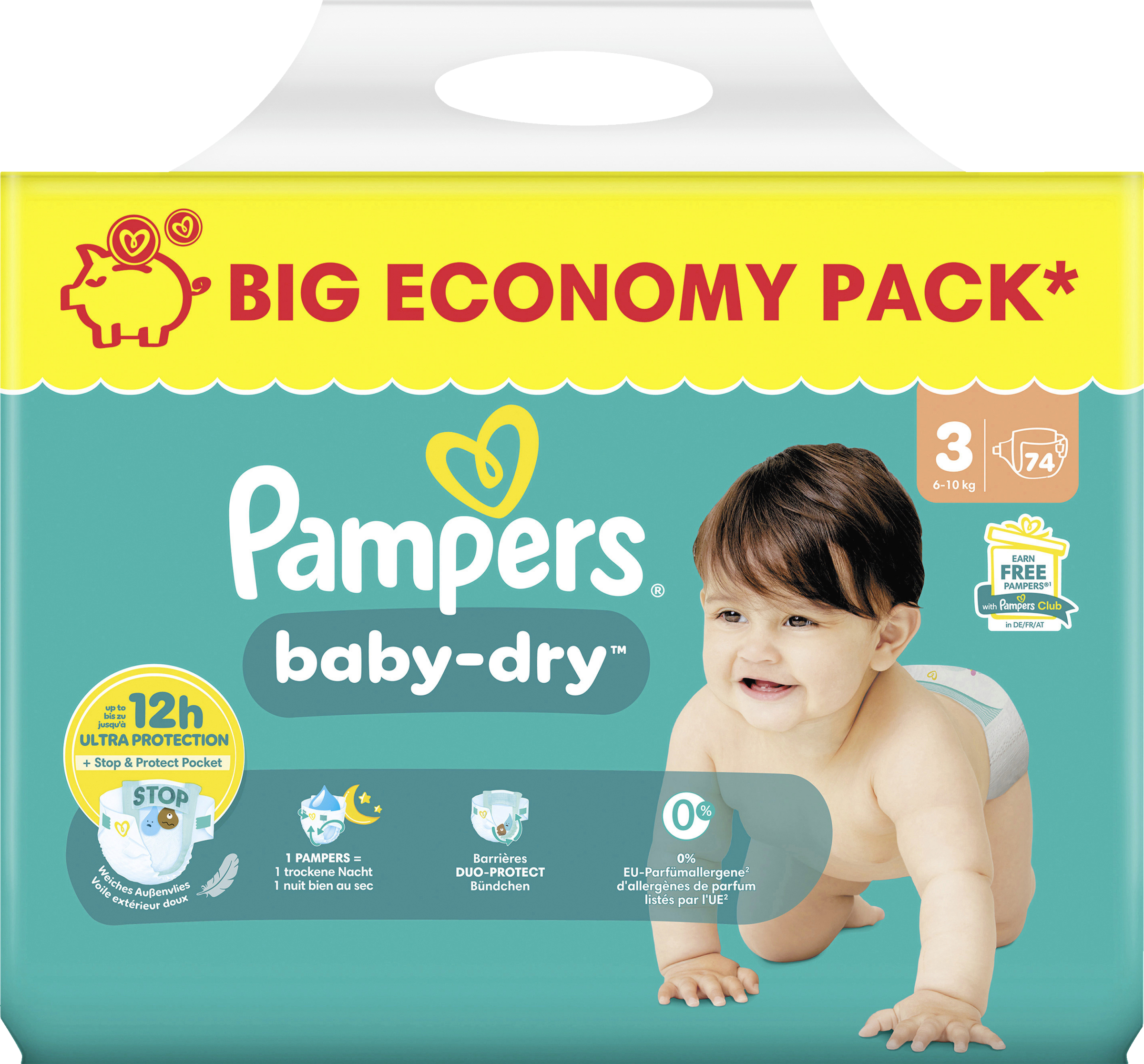 Baby Dry Windeln Gr. 3 Midi (6-10 kg) Big Pack 74 Stück