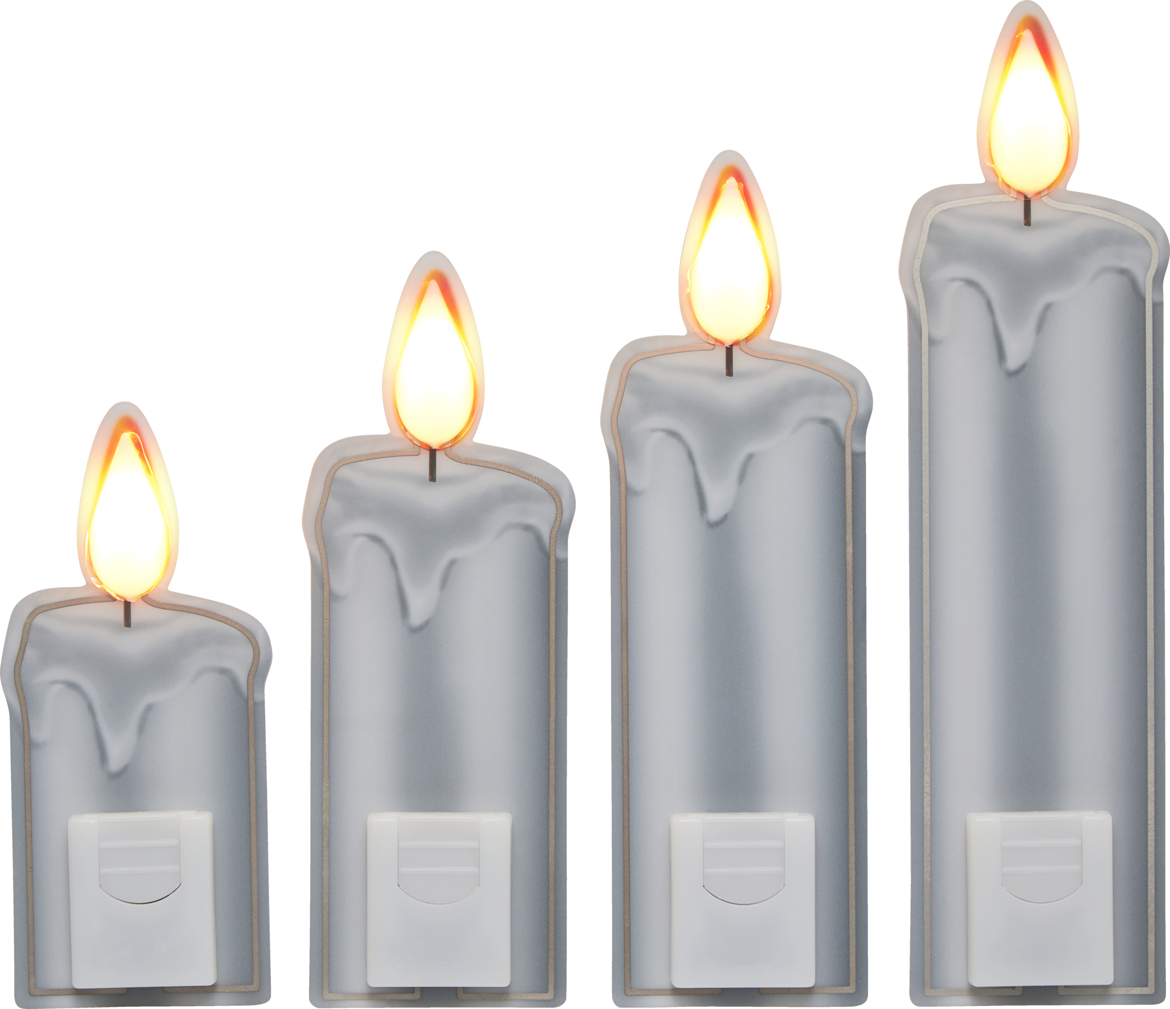 IDEENWELT LED Fensterkerzen silber 4er Set