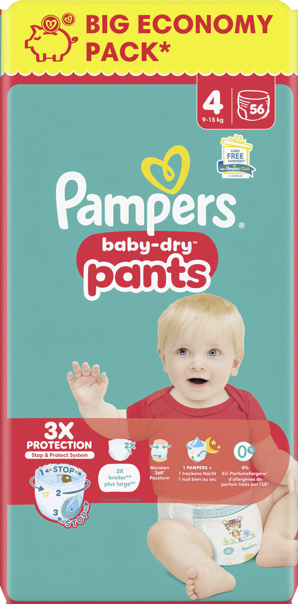 Baby Dry Pants Gr. 4 Maxi (9-15 kg) Big Pack 56 Stück